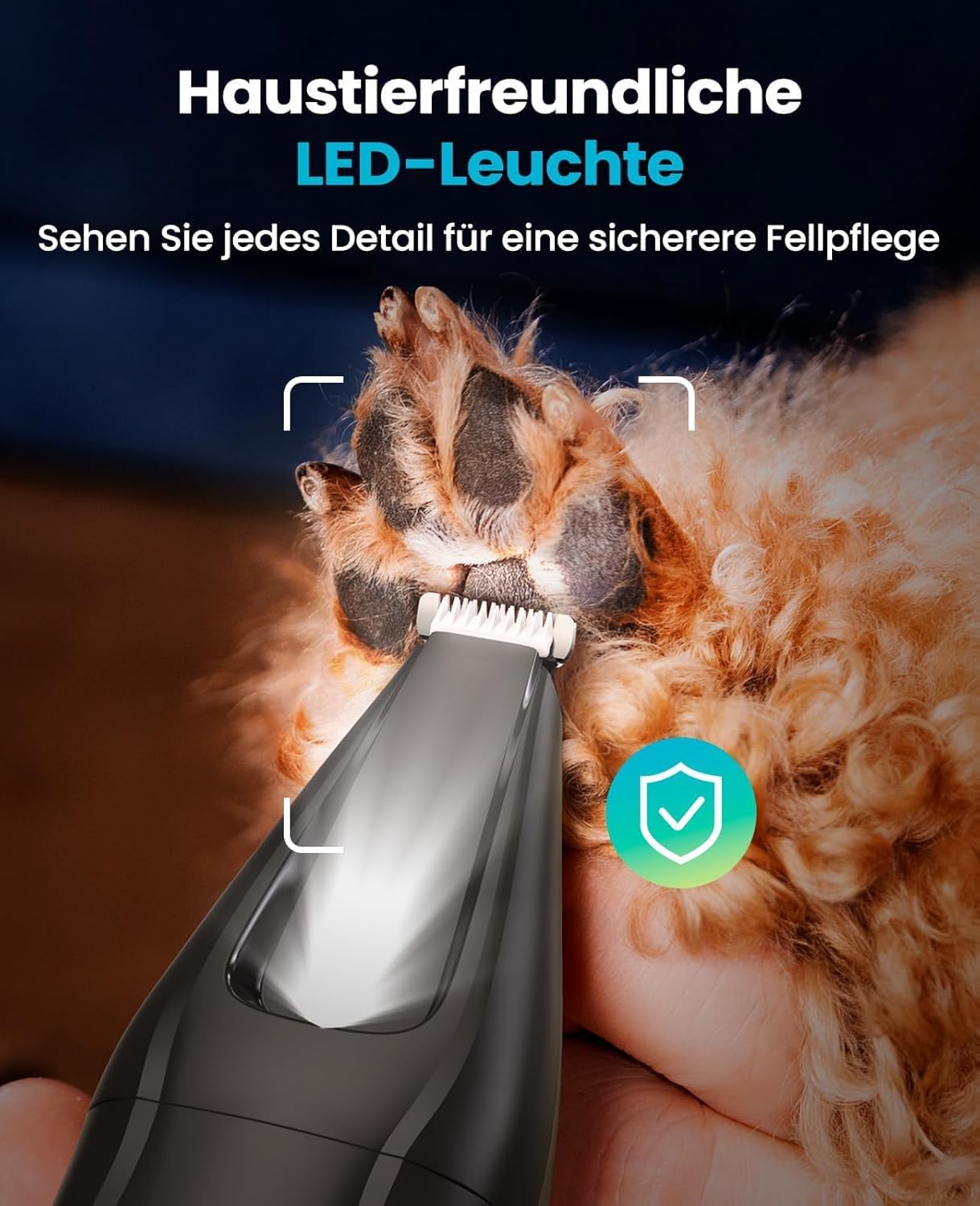 Hundeschermaschine & Pfotentrimmer, Blau, 2-in-1