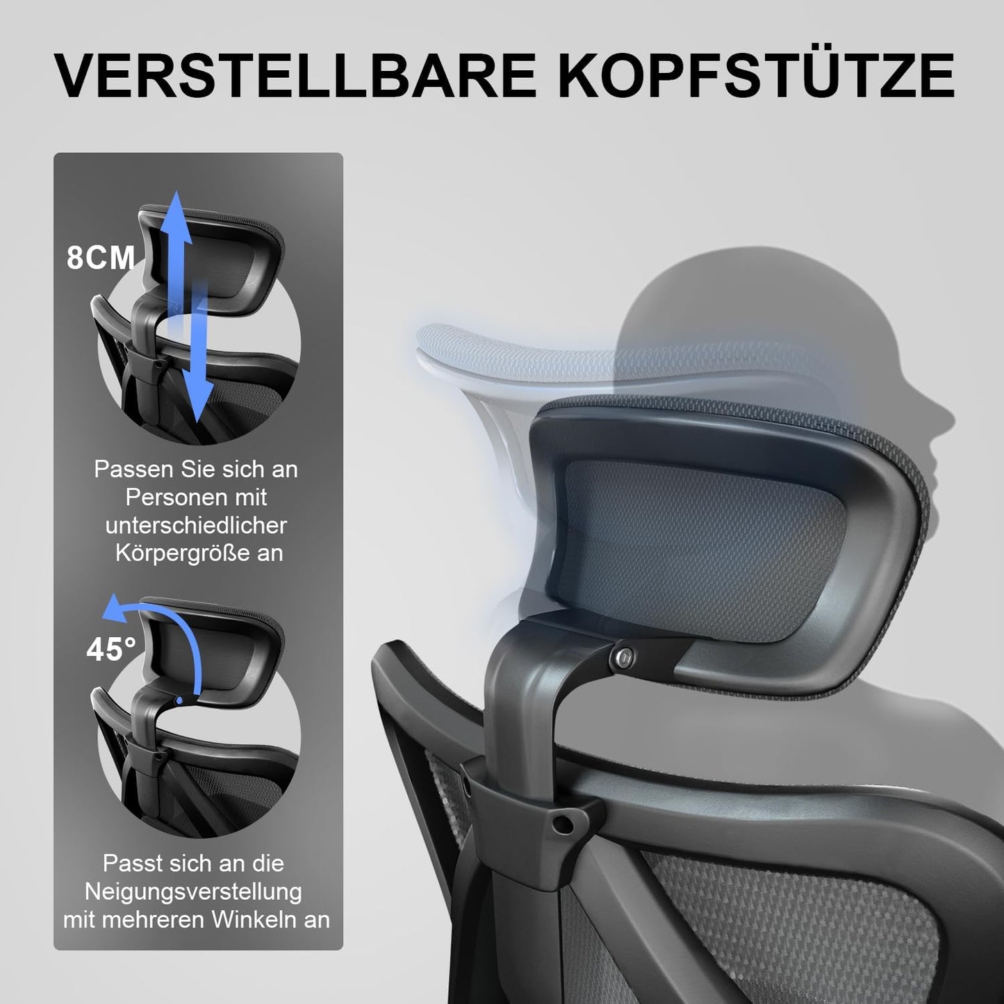 Schreibtischstuhl M18, Schwarz, Upgrade Eisrad