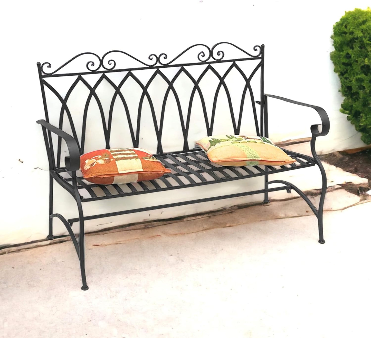 Antike Gartenbank, 2-Sitzer, wetterfest