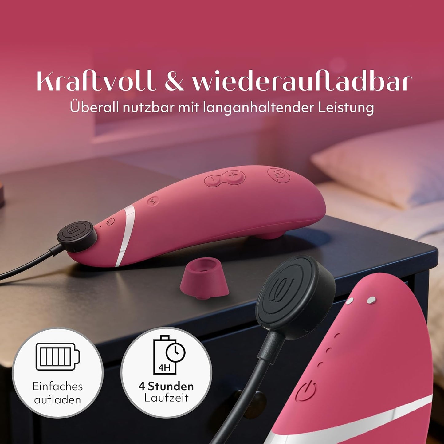 Premium 2 Klitoris-Sauger mit Autopilot & Smart Silence, Himbeere