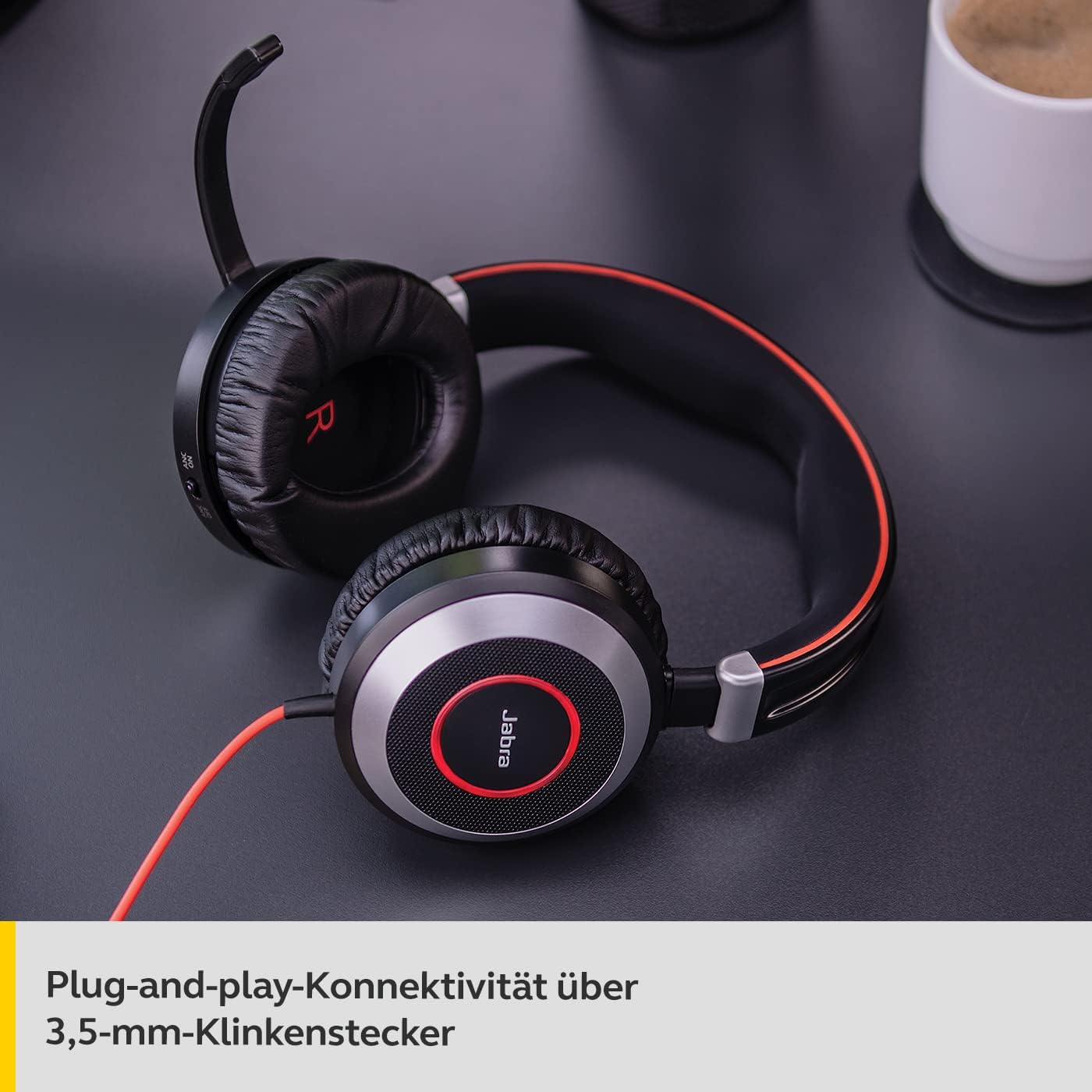 Evolve 80 UC Over-Ear Headset mit Noise Cancelling, Stereo Jack 3,5mm Alle Plattformen