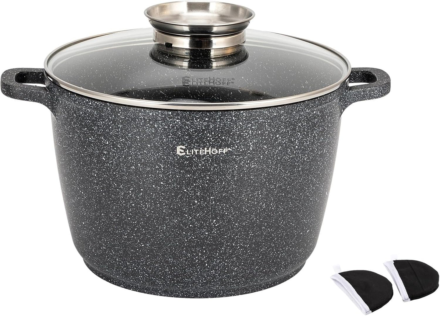 Kochtopf aus Aluminiumguss, Schwarz 6,5L Ø 24 cm