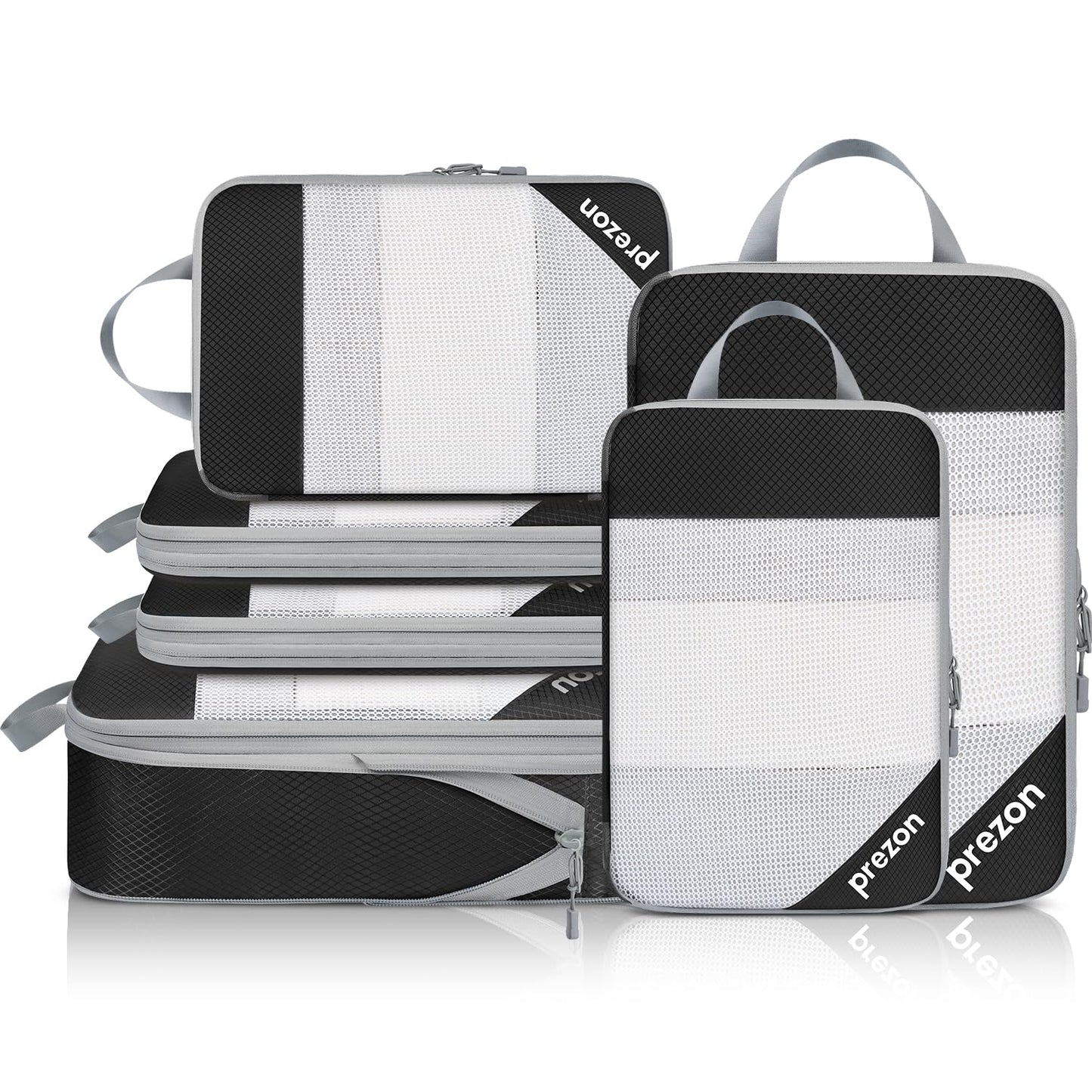 6-teiliges Kompressions-Packwürfel-Set, Schwarz