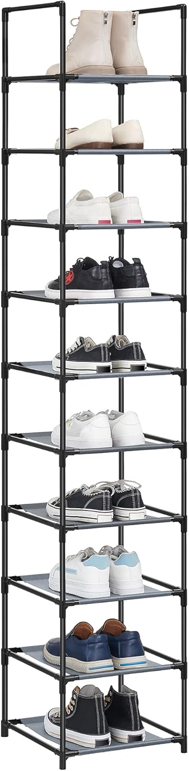 Schuhregal mit 10 Ebenen, Grau 10 Ebenen (33B cm)