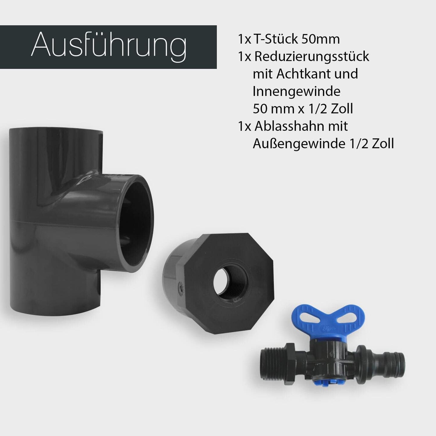 Entleerungs-Set für PVC Pools (ø 50 mm), 1 Stück I ø 50 mm