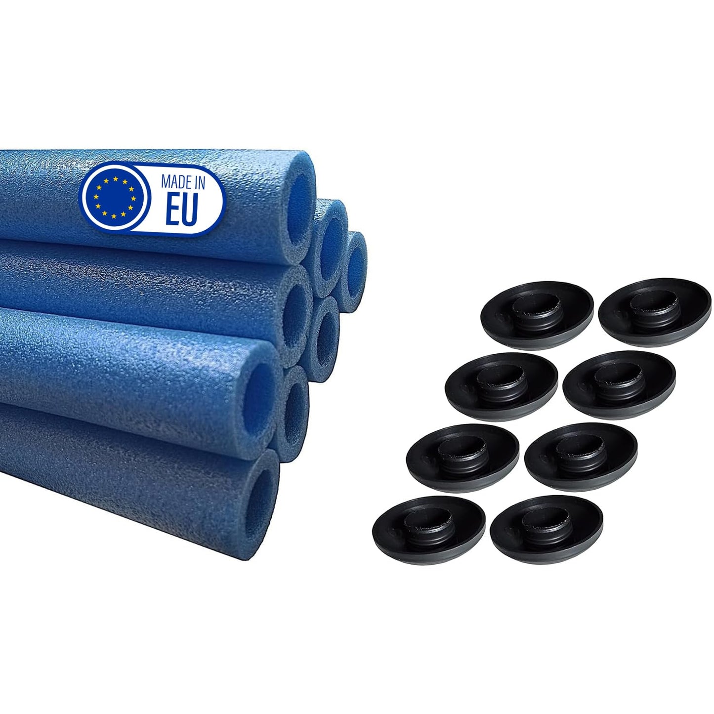 8er-Set Trampolin-Stangenschutz, Blau inkl. Kappen