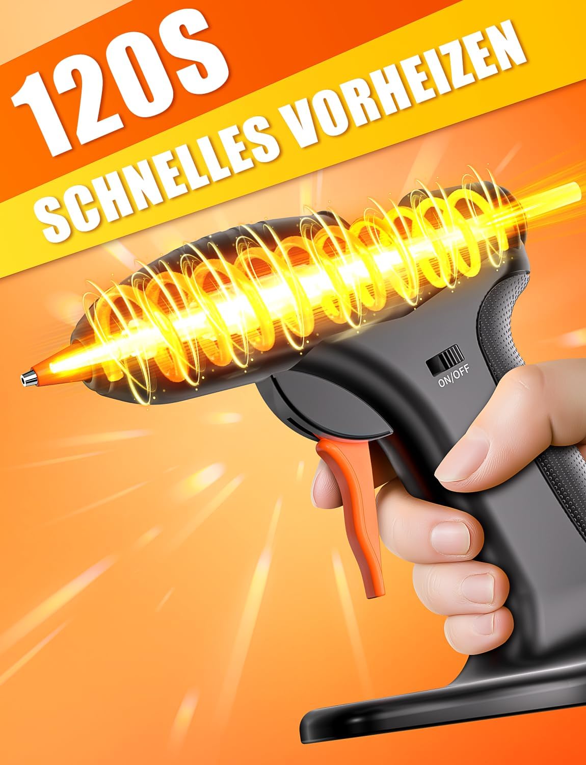 Kabellose Heissklebepistole RRQ-X inkl. 40 Klebestifte, 40stk