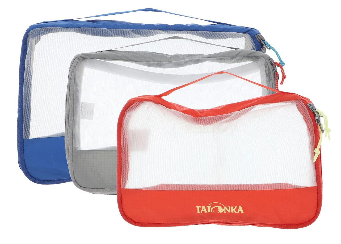 Mesh Packwürfel-Set (3-teilig), blau / rot / schwarz