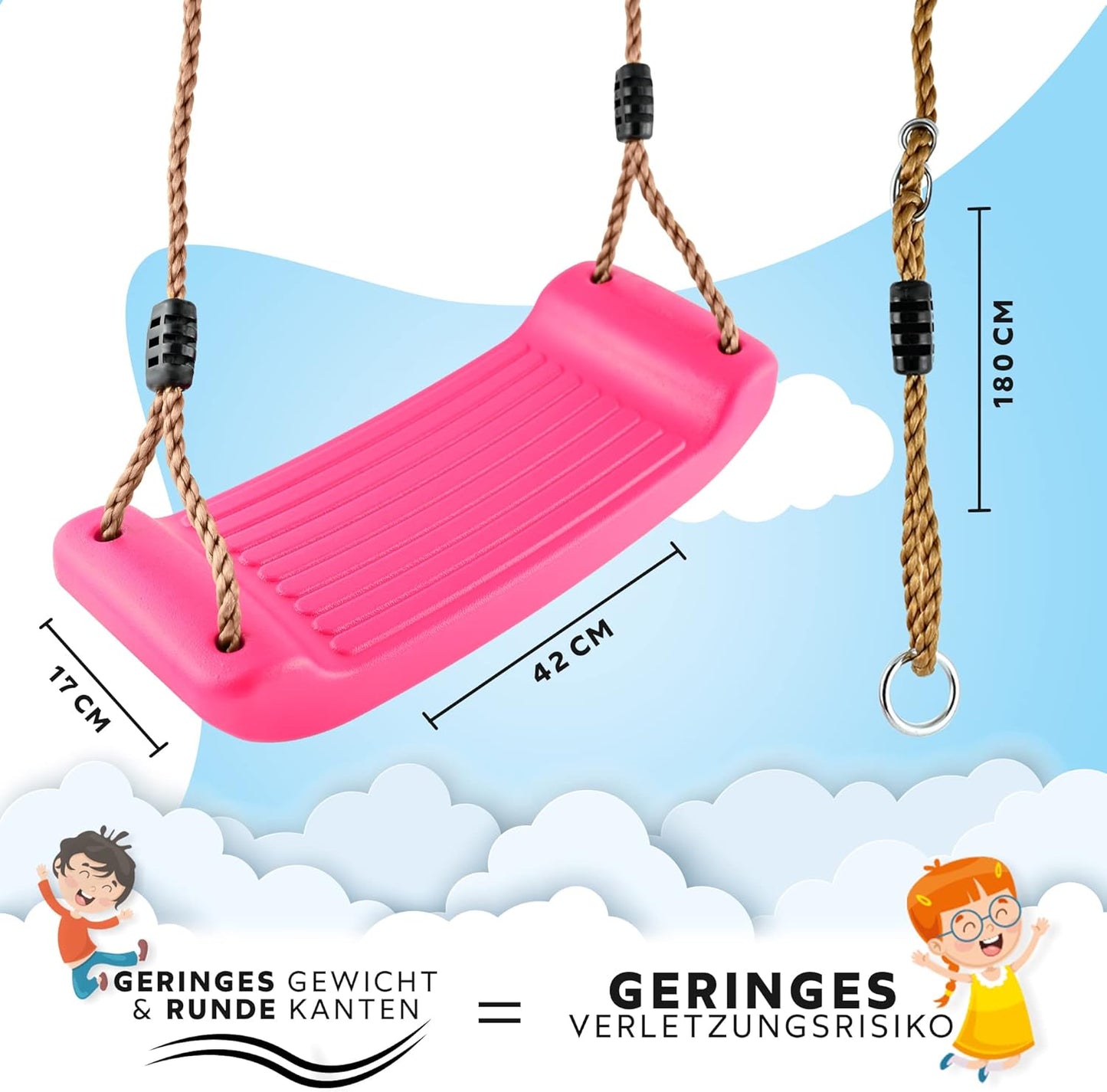 Höhenverstellbare Kinderschaukel Sky Stormer, Rosa