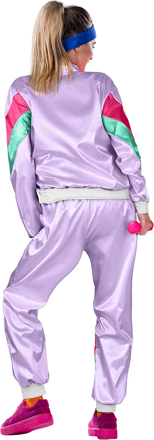 Retro Trainingsanzug, S Lila I Grün I Pink