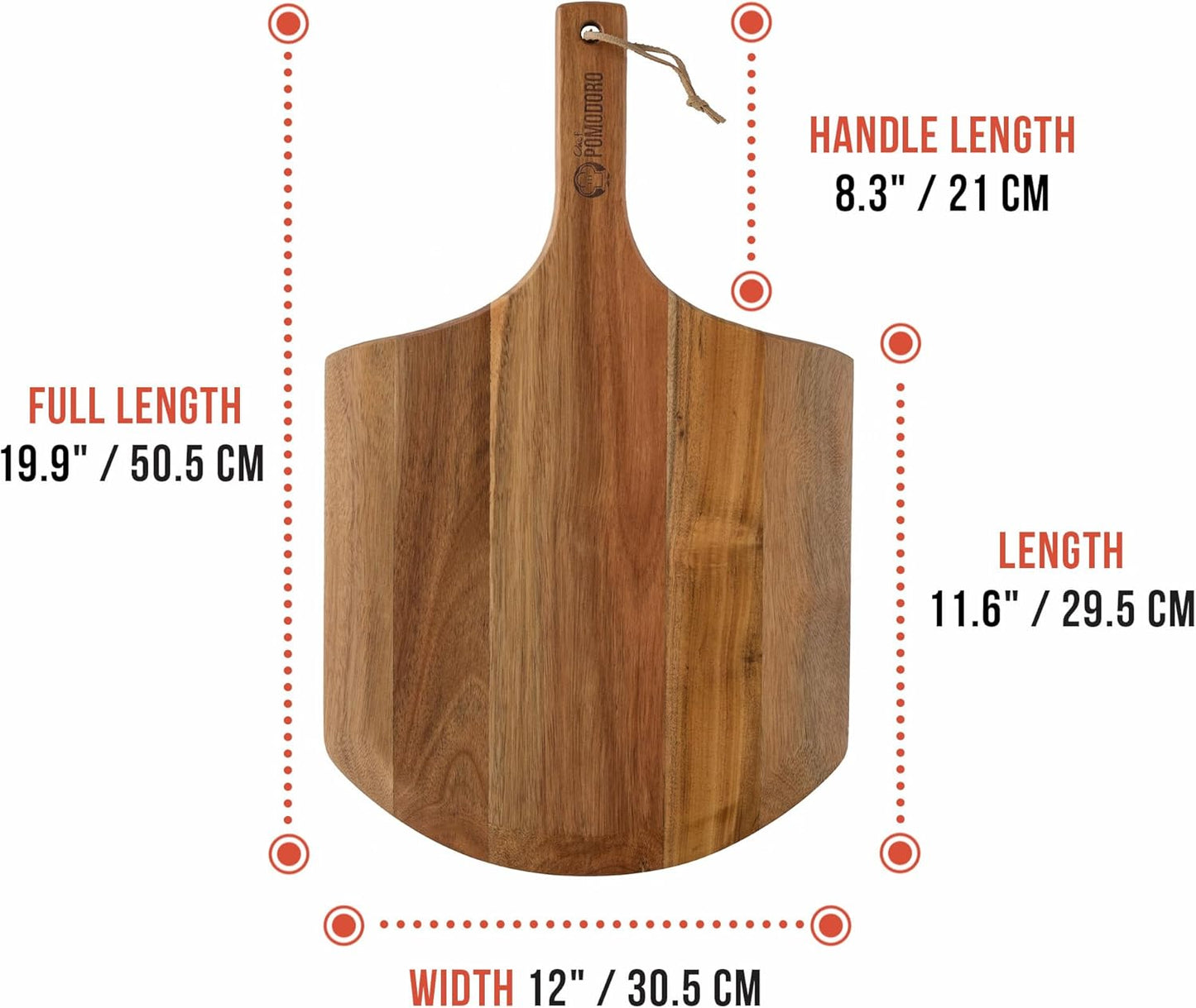 Pizzaschieber mit langem Griff, 30,5 cm