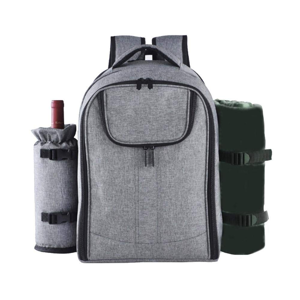 Picknickrucksack mit Kühlfach, Grau 【Kein Pad】