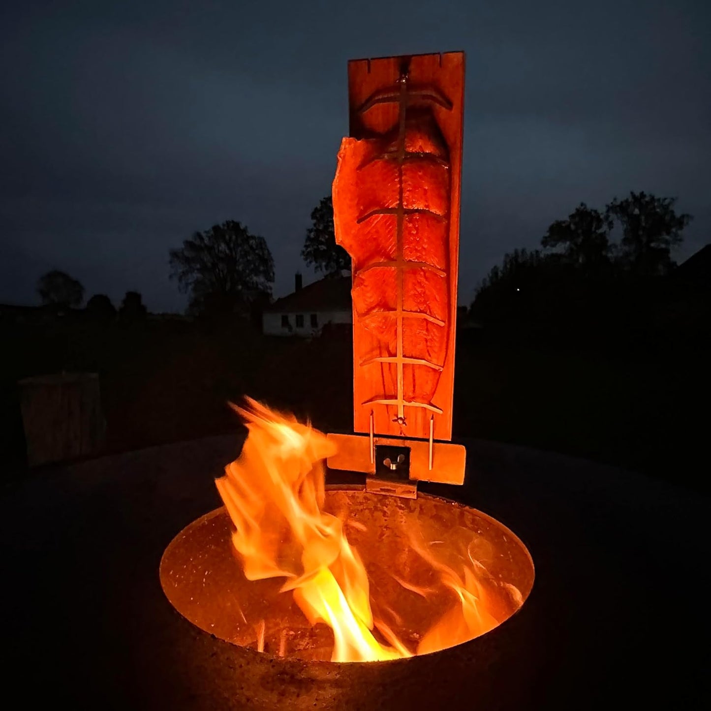 Flammlachsbrett-Set für Feuerschale