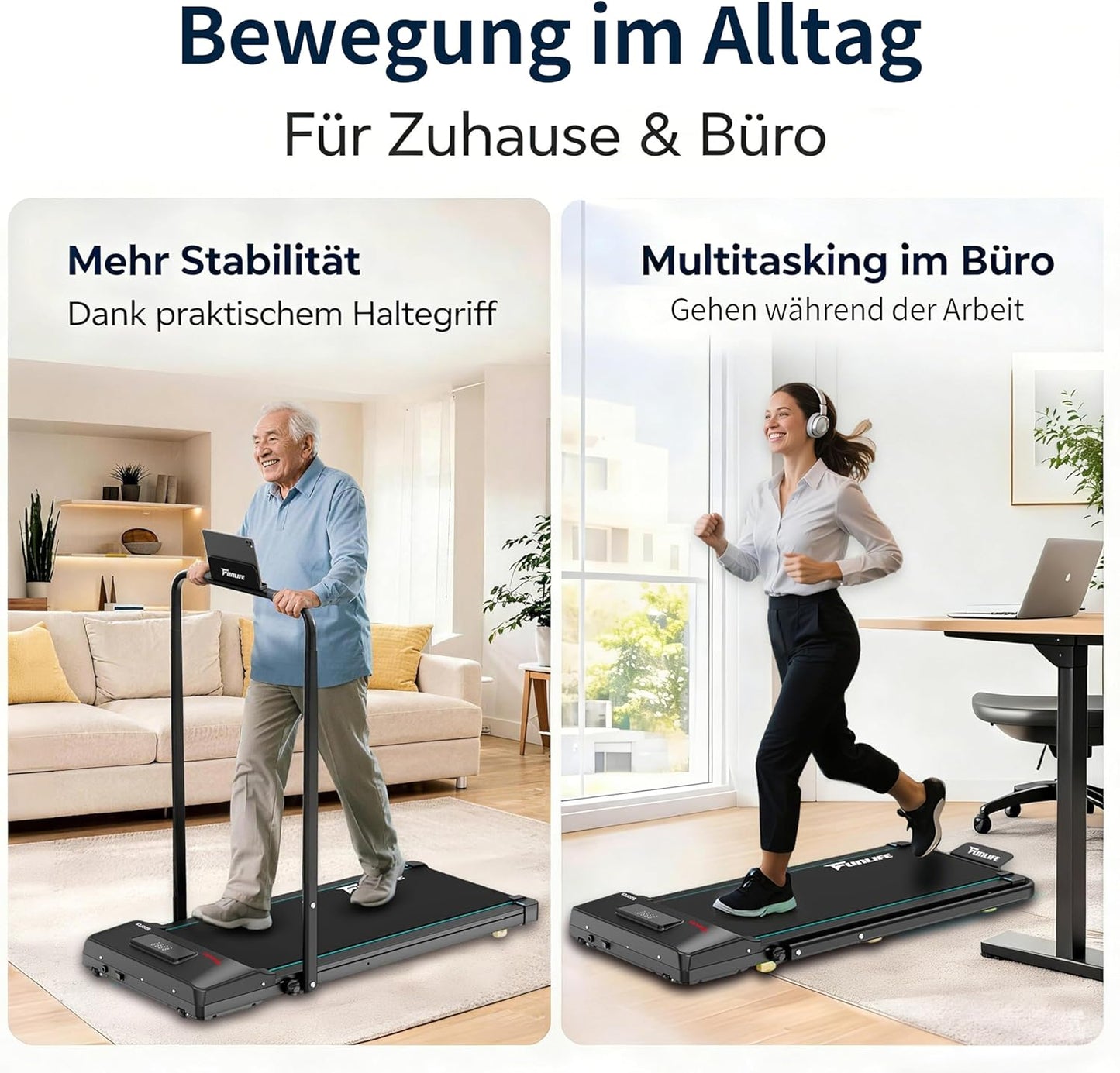 3-in-1 klappbares Laufband F1, Blau
