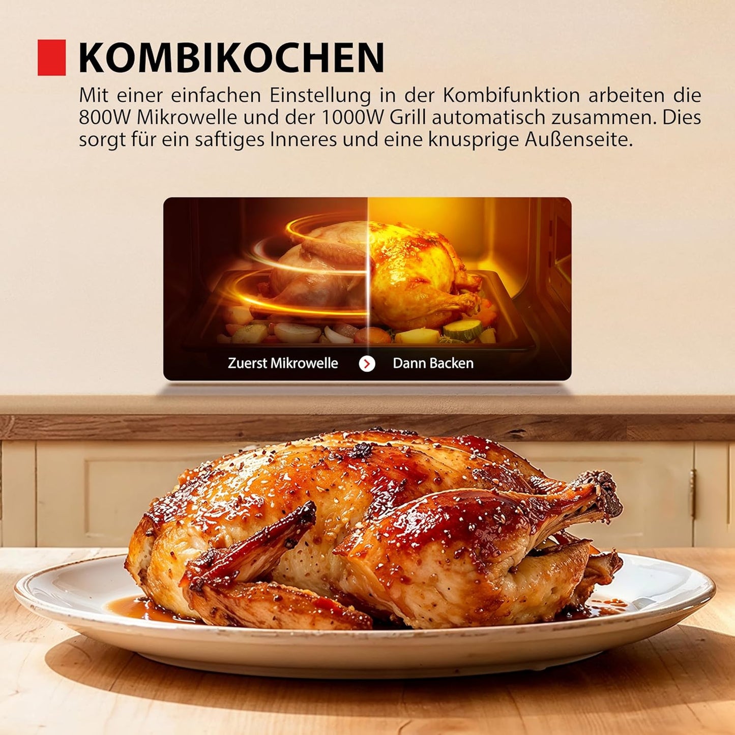 3-in-1 Mikrowelle mit Grill MW3-EG23PE(BK), Schwarz Digital 23L Grill 3-in-1