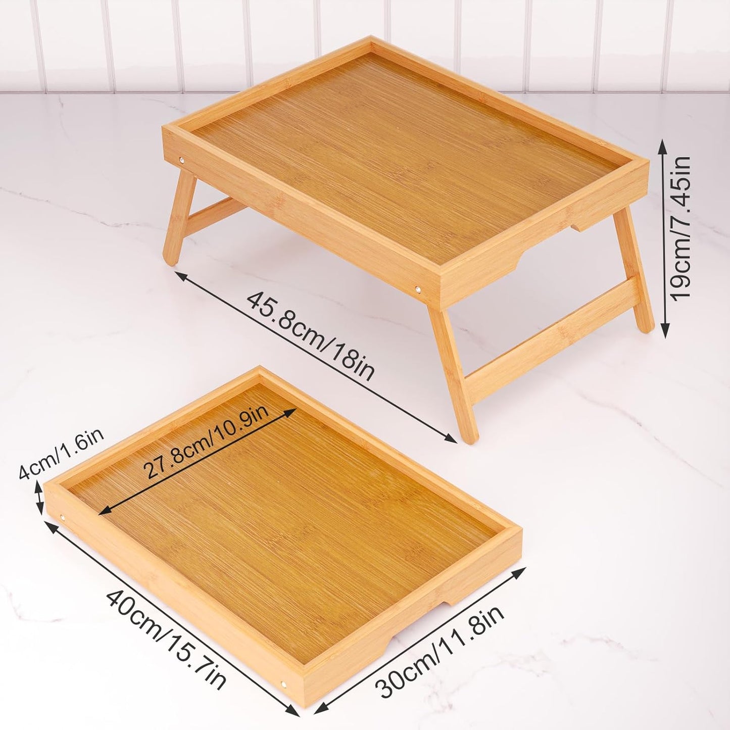 Betttablett, Set zwei Natur