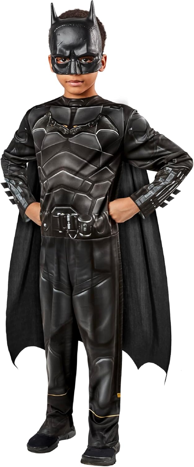 Kinder Batman-Kostüm, S Schwarz / Weiß