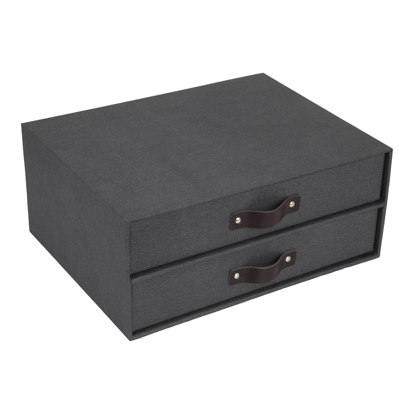 Schubladenbox Birger mit 2 Fächern, Schwarz