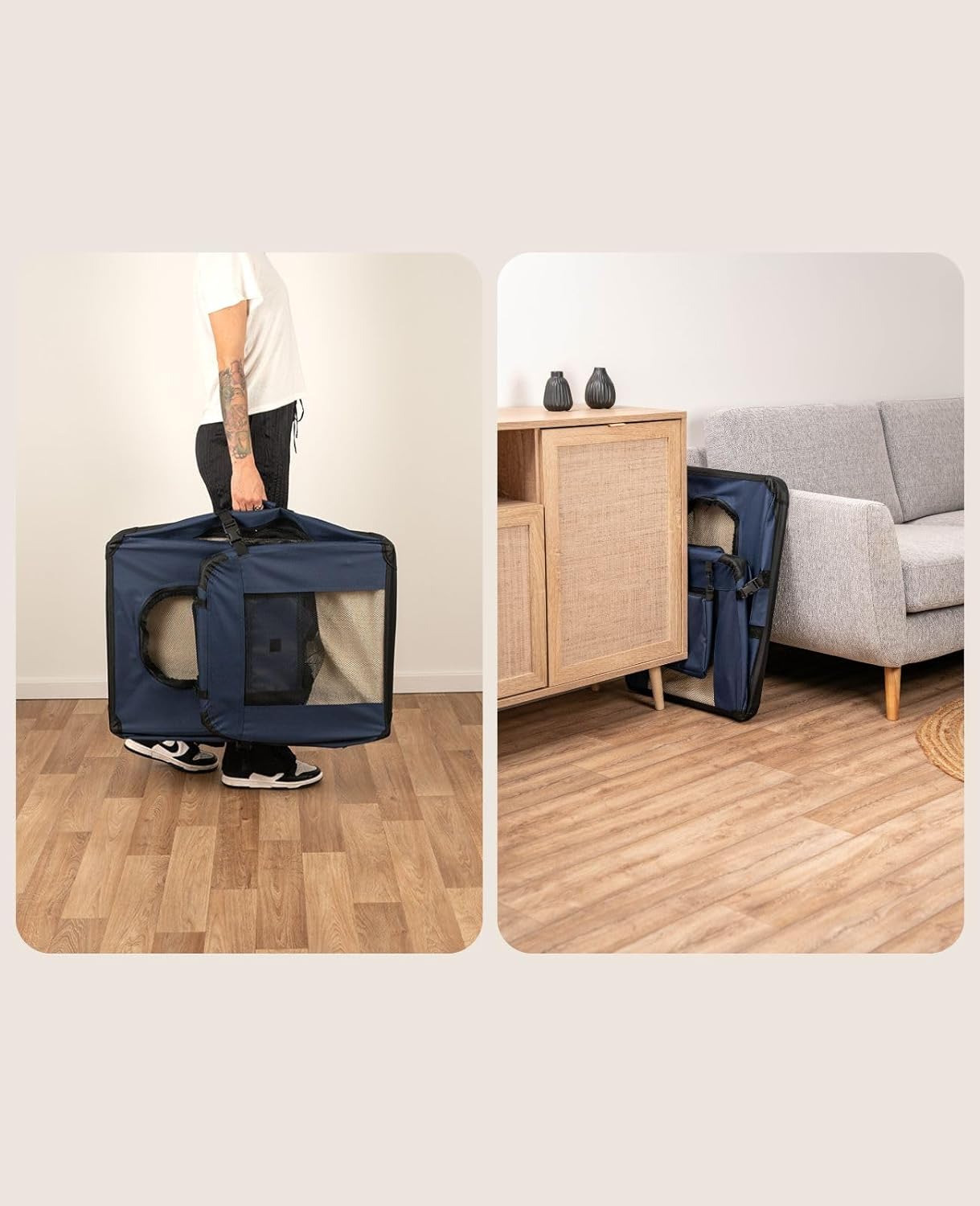 Hundetransportbox, Dunkelblau, 3 - M: 70x52x50 cm
