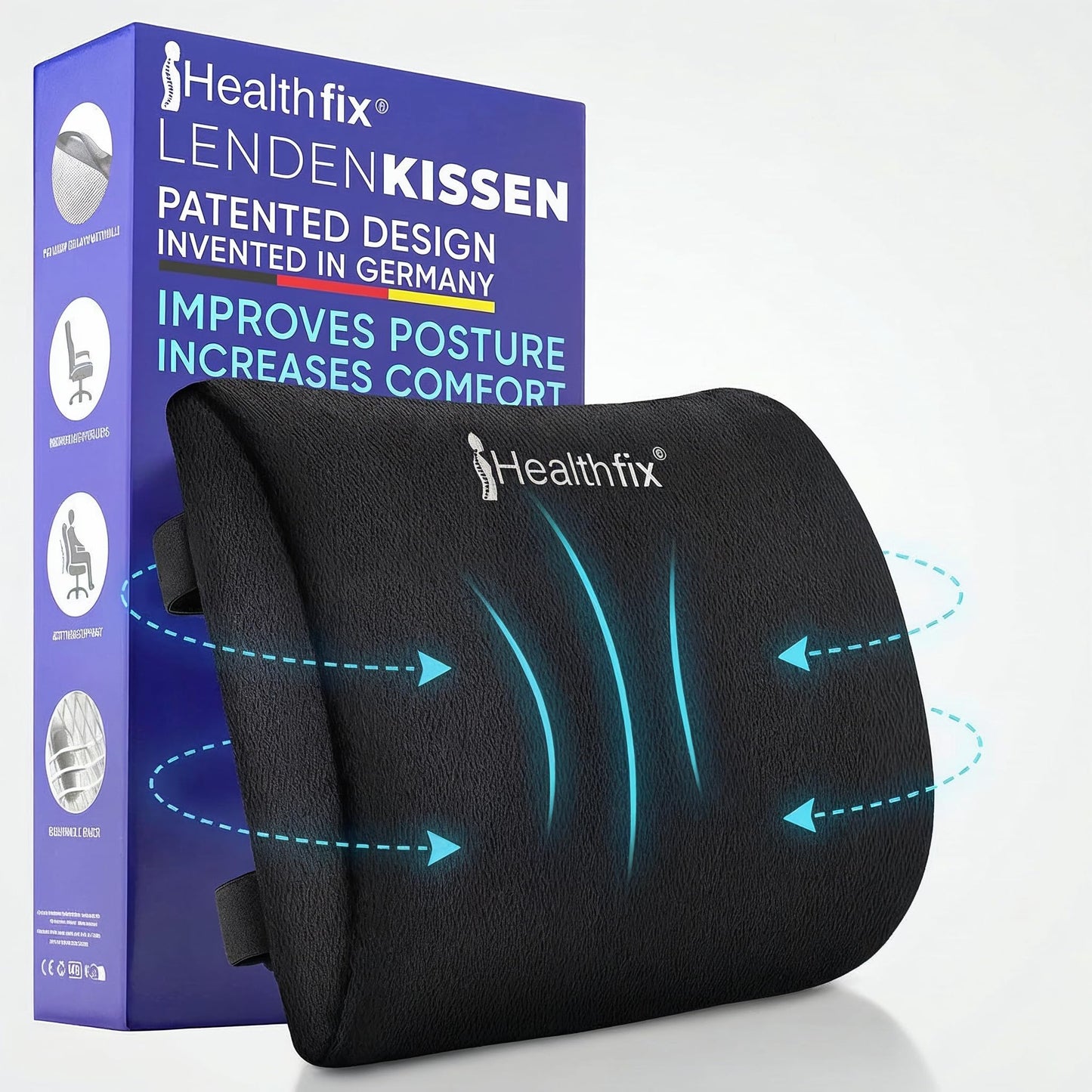 Ergonomisches Lendenkissen mit Memory-Schaum (Medium), Memory-Schaum Lendenkissen Medium (70-90 KG)