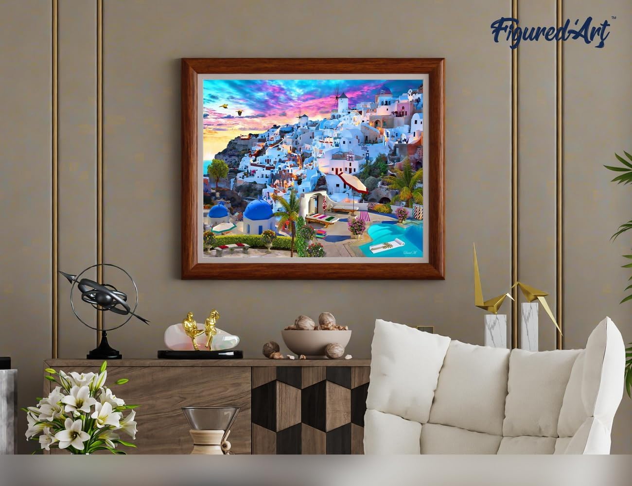 Malen Nach Zahlen Set - Santorini, Santorini 40x50cm Mit Keilrahmen (nicht gespannt)