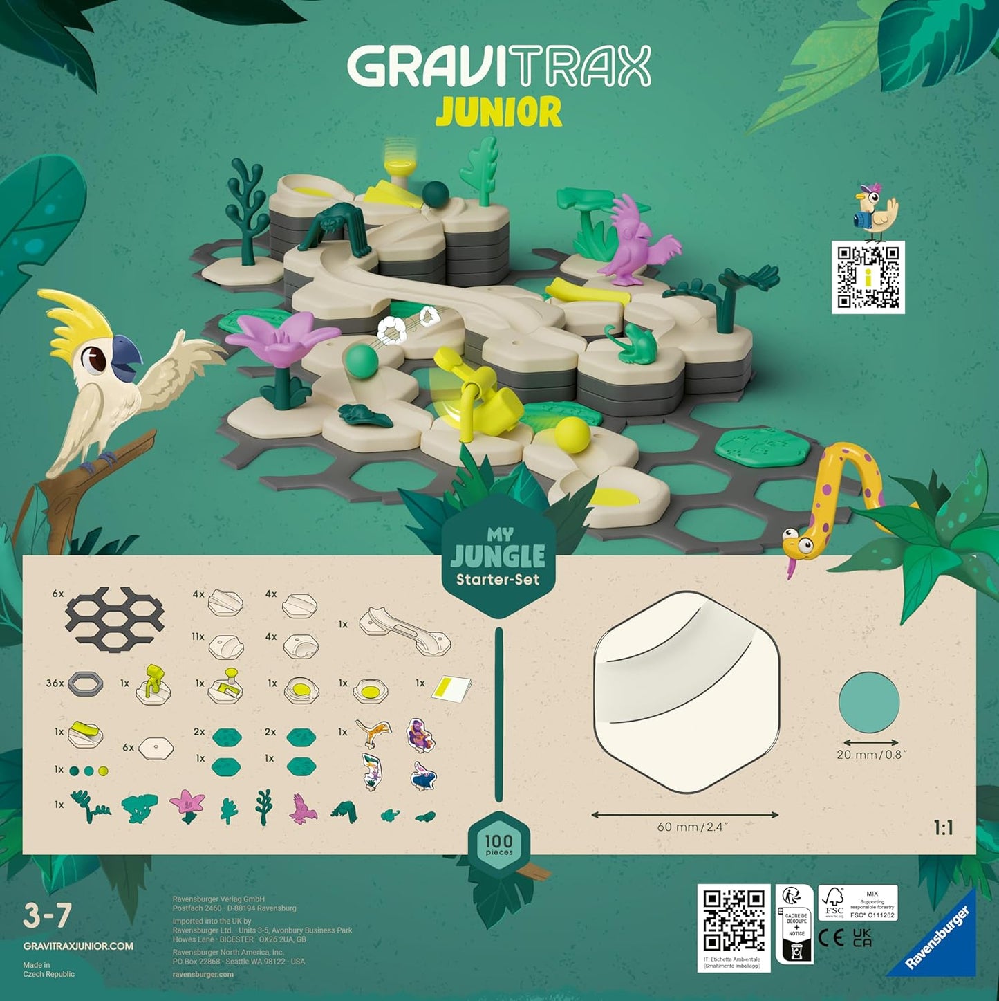 GraviTrax Junior Murmelbahn Starter-Set Jungle, Single