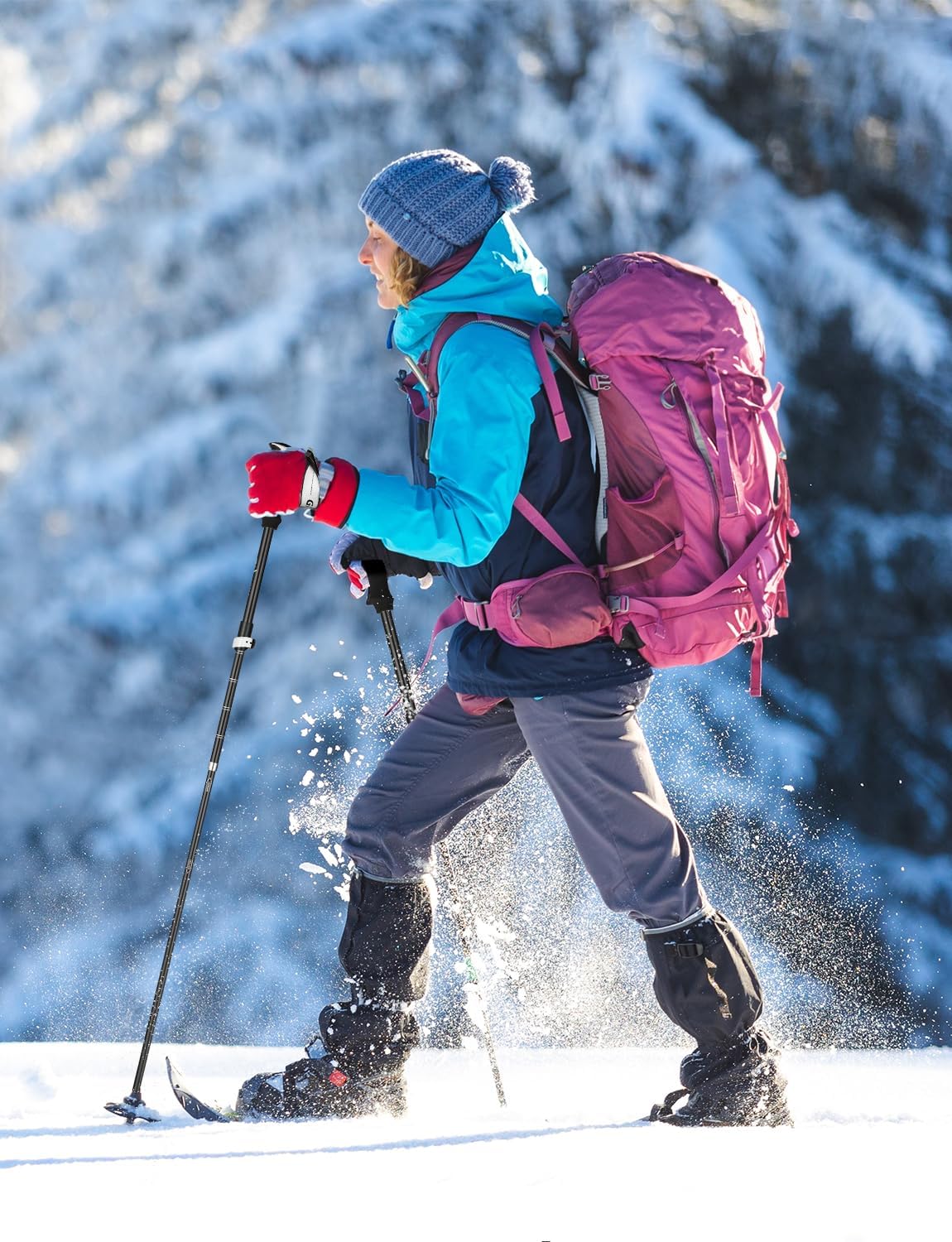 Längenverstellbare Trekkingstöcke, Milchiges Weiss 110-130 cm