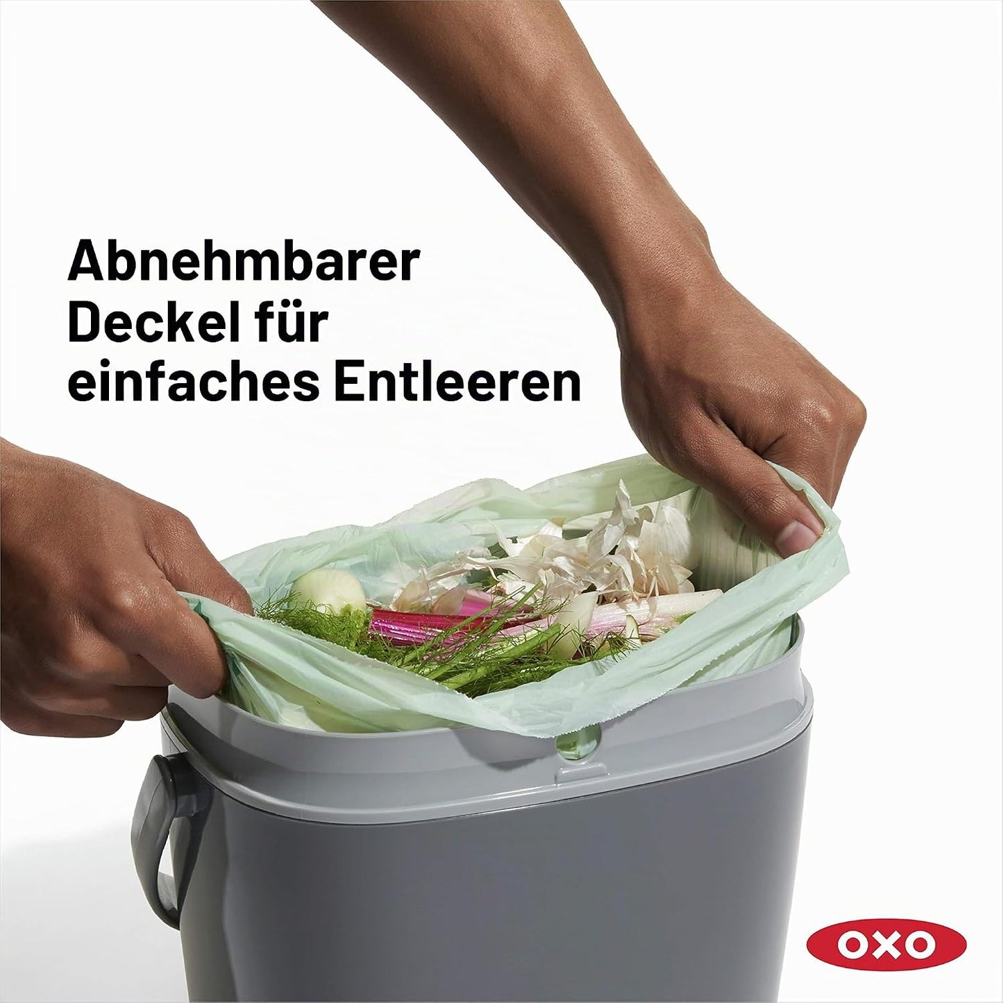 Geruchsdichter Komposteimer, 6.6L Grau