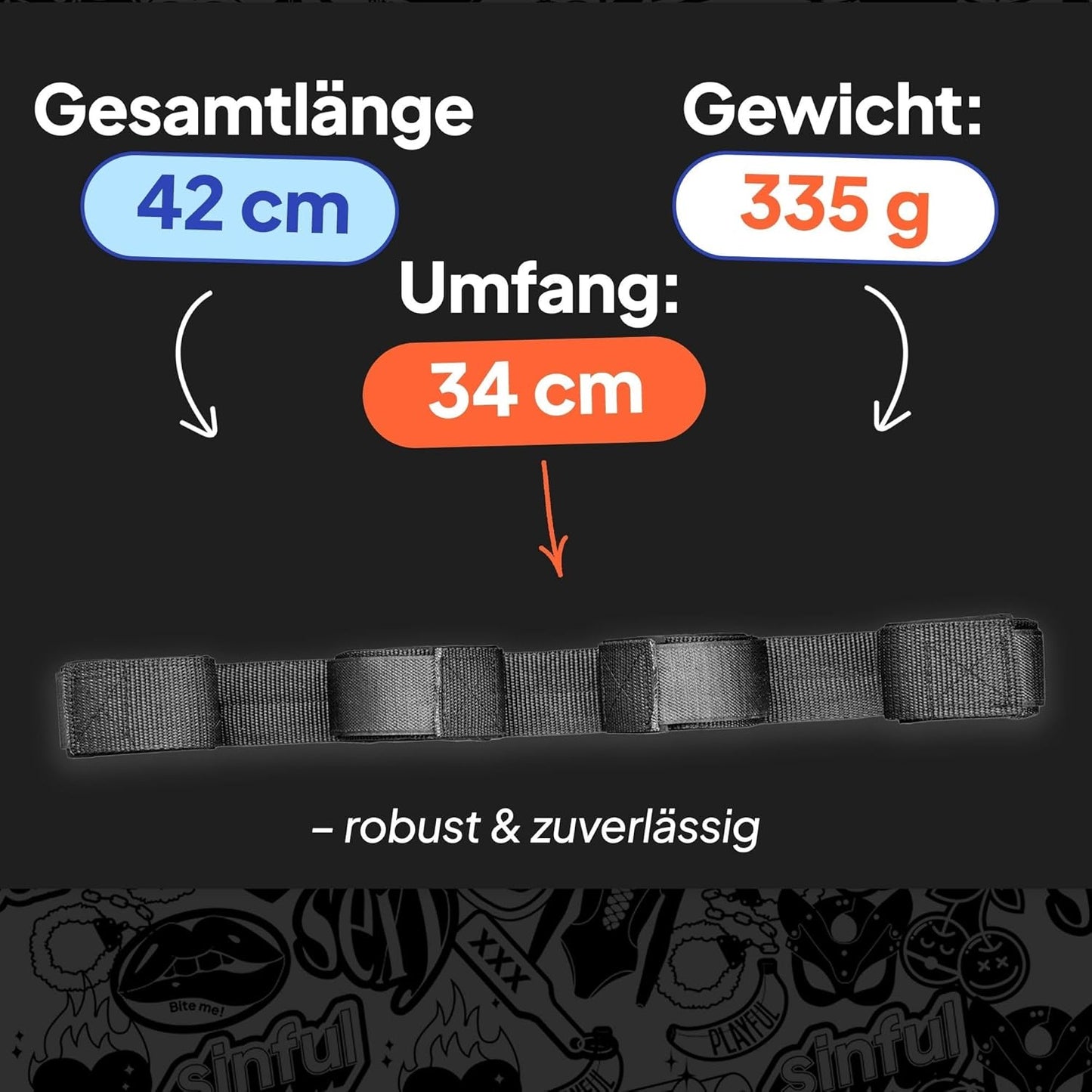 BDSM Spreizstange mit gepolsterten Fesseln