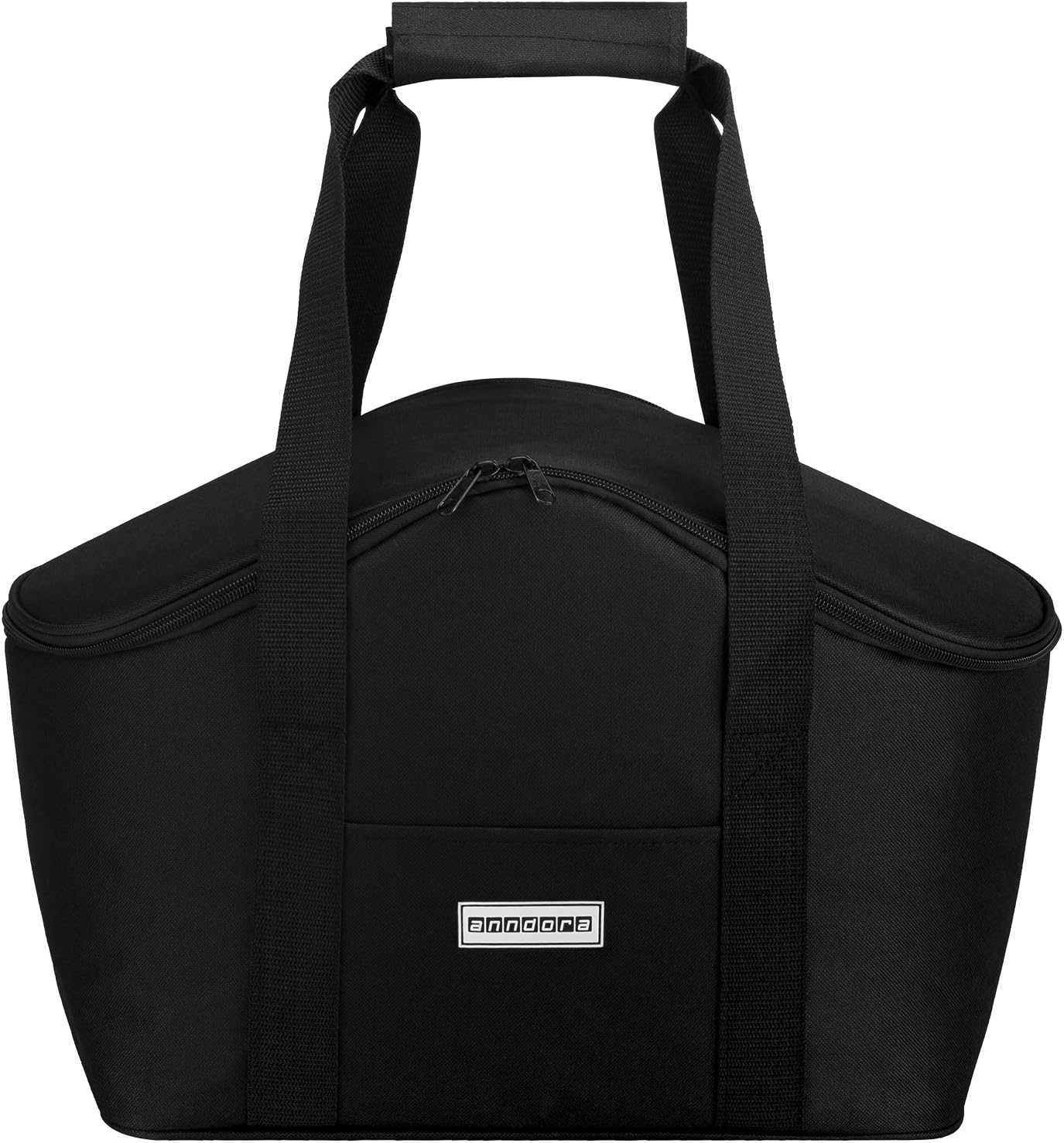 Pflegeleichte Kühltasche mit Zweiwege-Reissverschluss, Schwarz