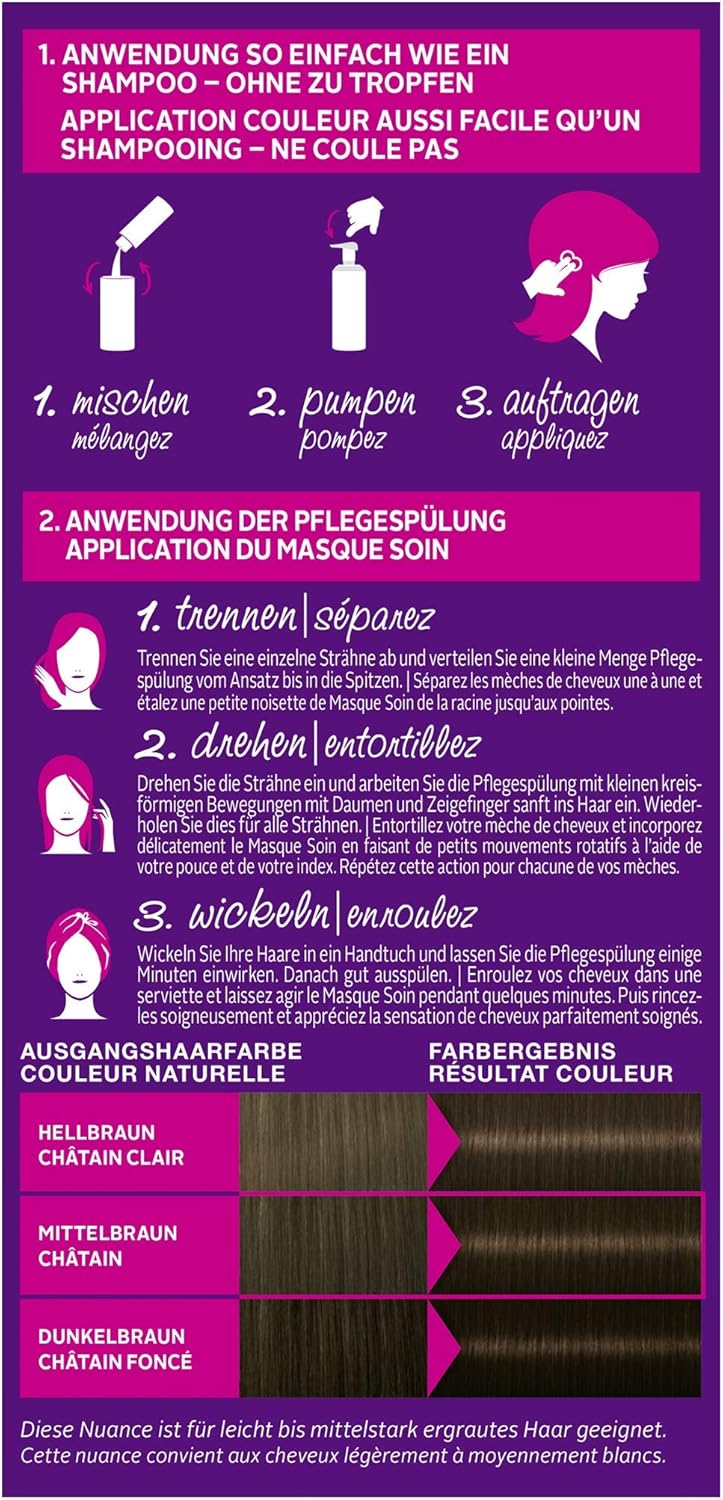 Permanente Schaumcoloration, 3er-Pack, Schwarz,Braun 1 stück (3er Pack)