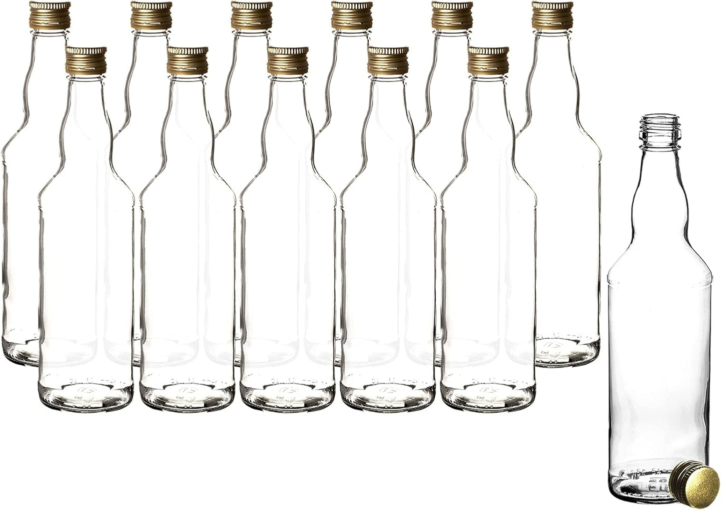 Glasflaschen-Set mit Schraubverschluss, 12 Flaschen