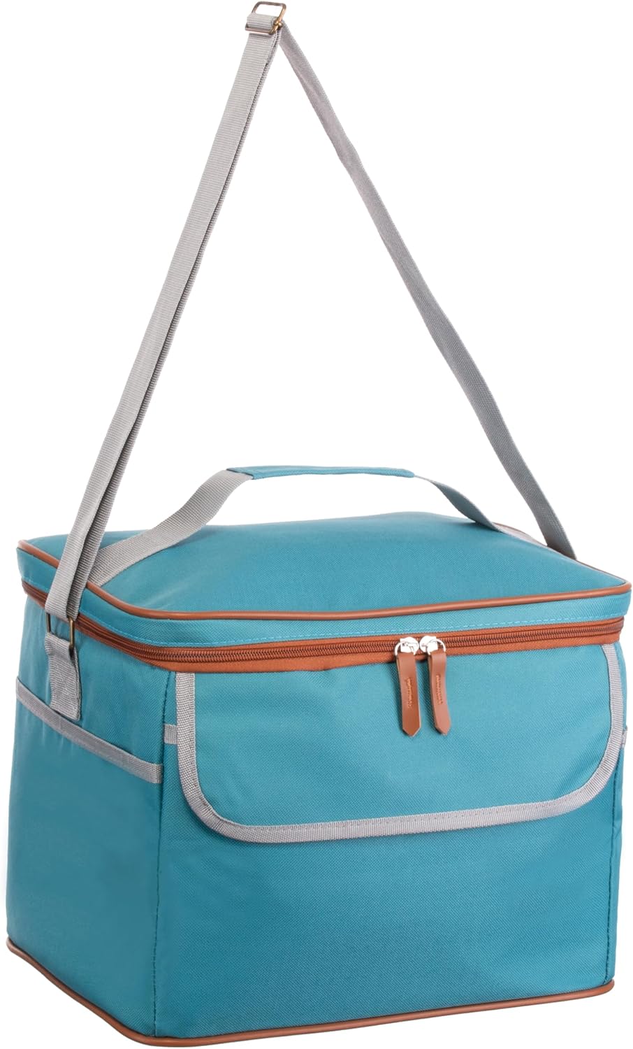 Faltbare Kühltasche mit Reissverschluss, Türkis, ca. 35 x 23 x 24 cm