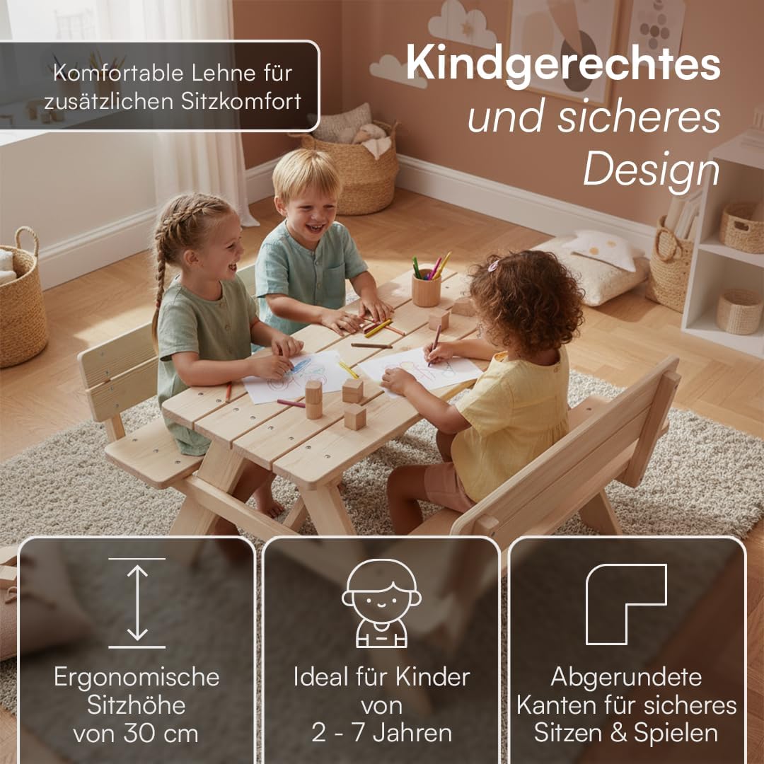 Kindersitzgruppe mit Lehne, mit Lehne
