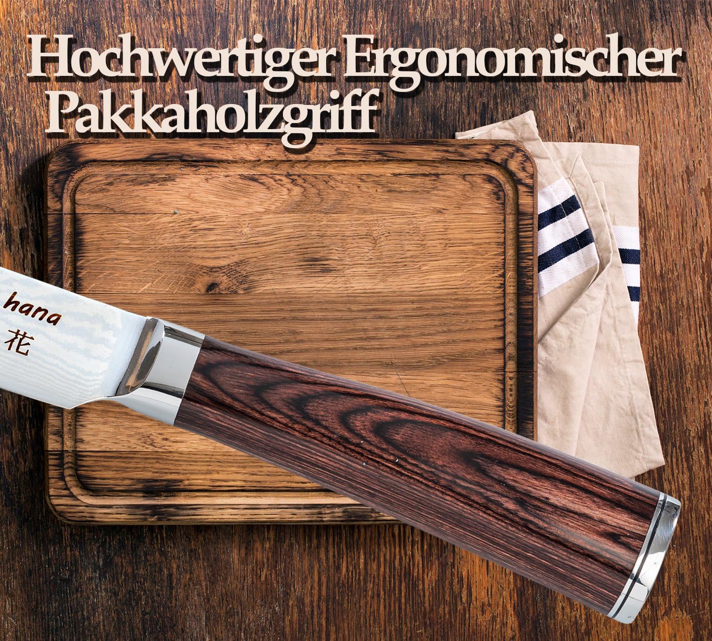 Sashimi-Messer, Sashimi Messer Echtholz Pakkagriff