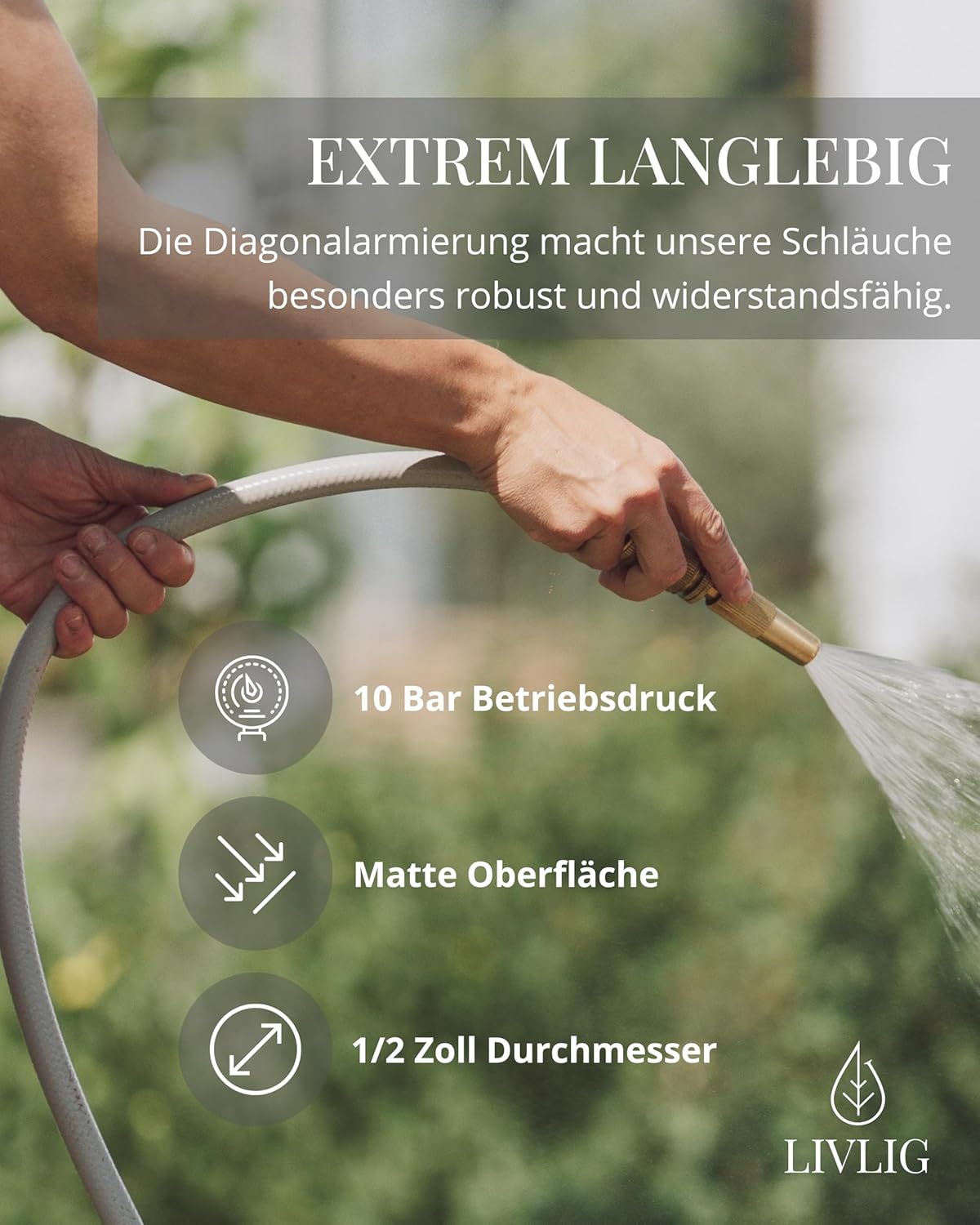 Gartenschlauch aus recyceltem PVC, 30 Meter