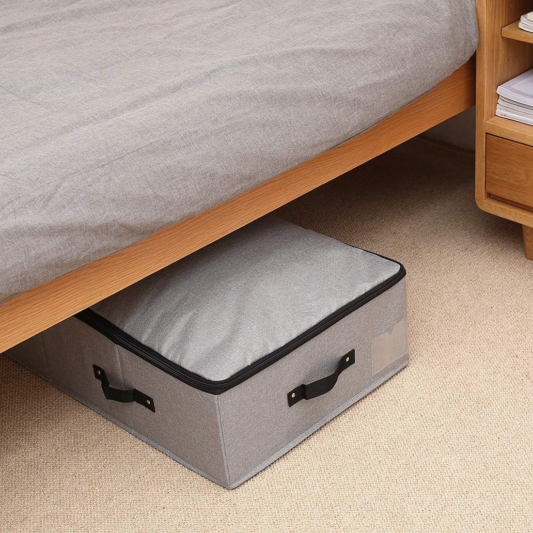Unterbett-Aufbewahrungsbox, Dunkelgrau 90 x 42 x 18cm