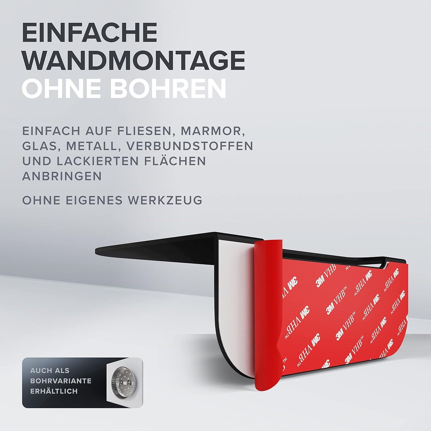 Badablage ohne Bohren, Schwarz