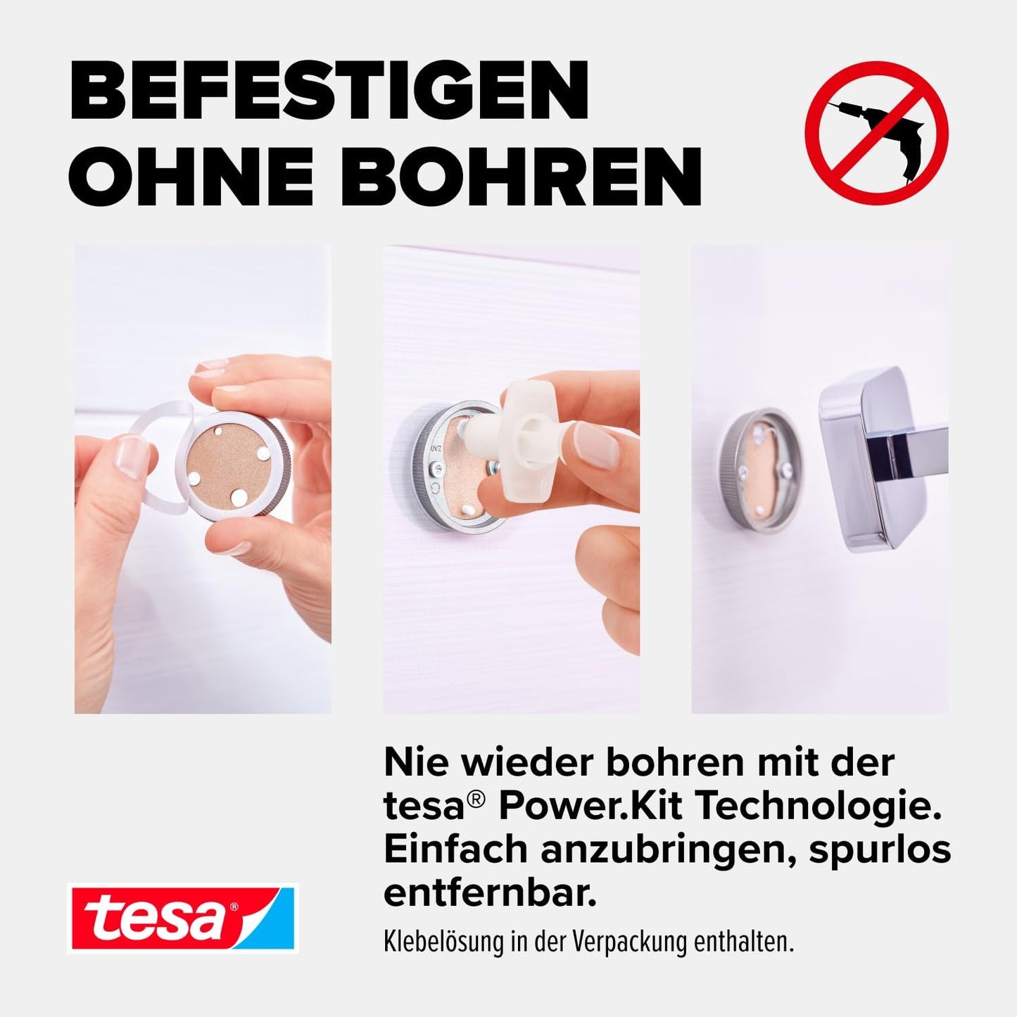 ELEGAANT Handtuchring inkl. Klebelösung ohne Bohren, Handtuchring
