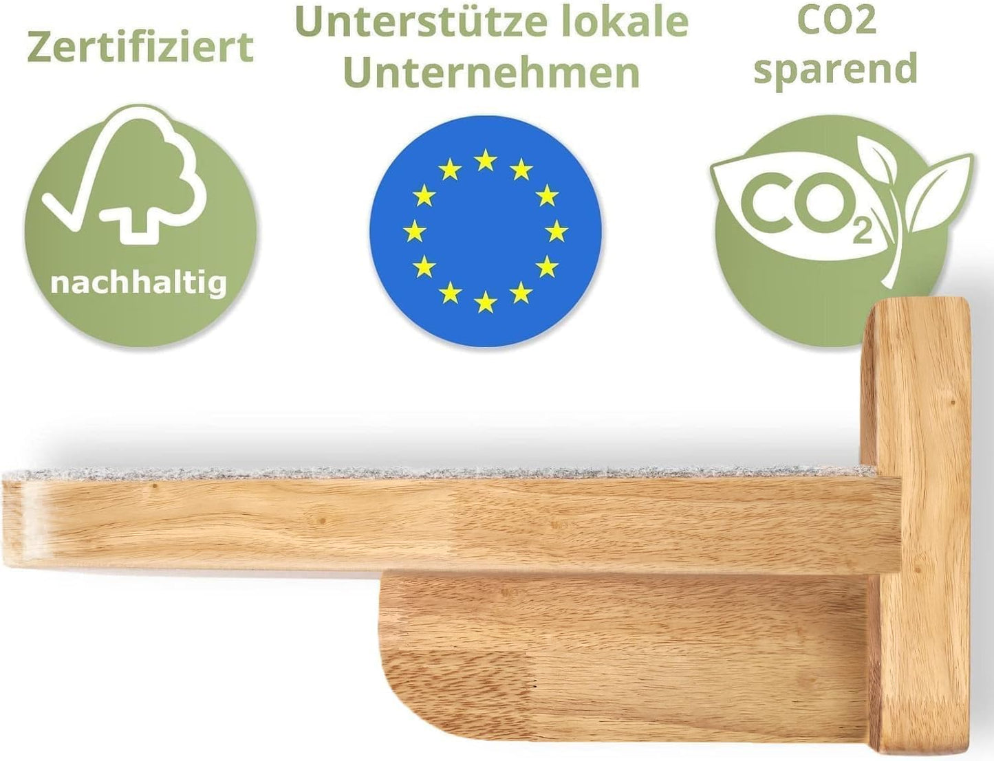 Katzen Kletterwand-Set, Katzentreppen XL Massivholz