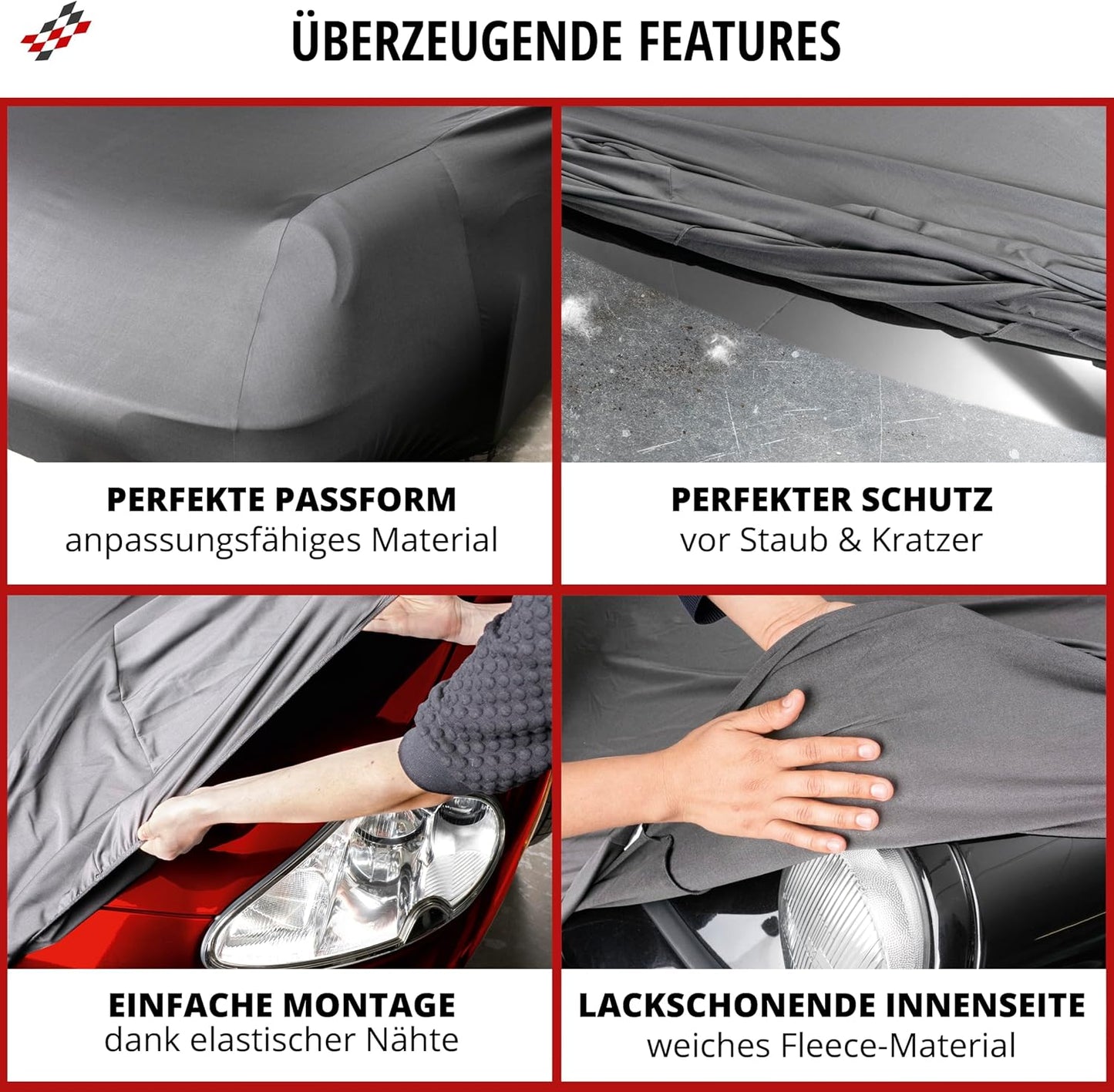 Autoabdeckung Stretch Plus (Grösse 4, Kombi), Anthrazit Größe 4: Kombi 380 - max. 439 cm Länge