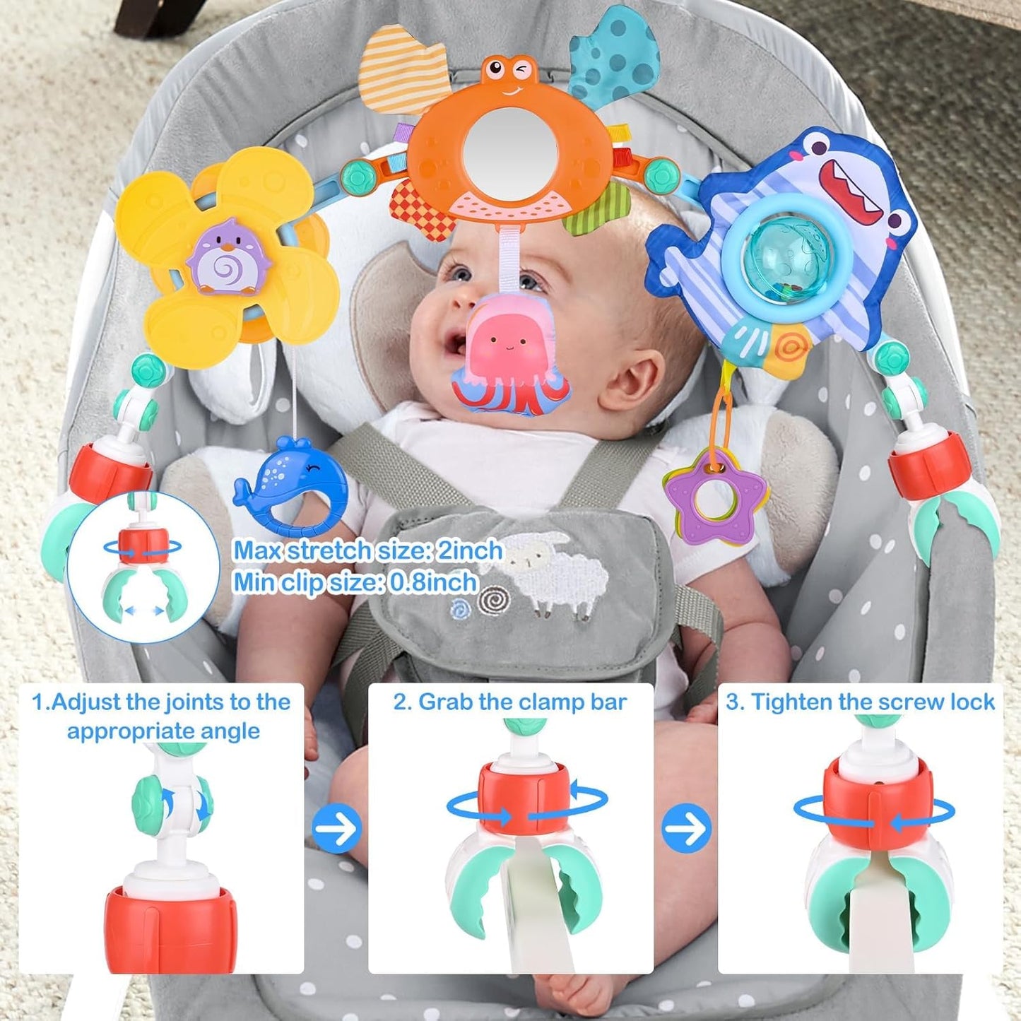 Spielbogen Baby Motorikspielzeug 0-12 Monate, B
