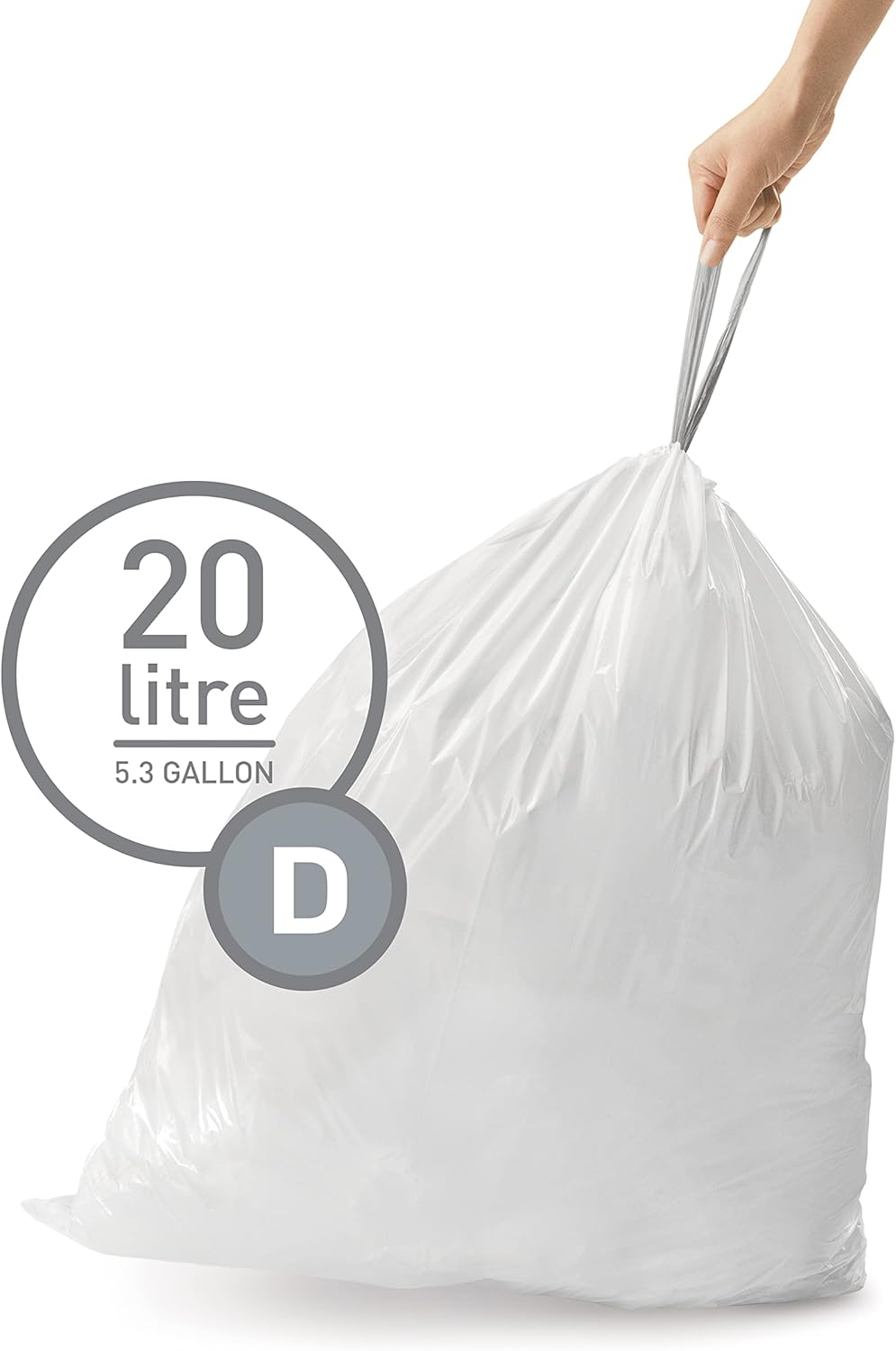 100er Pack Müllbeutel mit Kordelzuggriffe, 100 Pack, Weiss