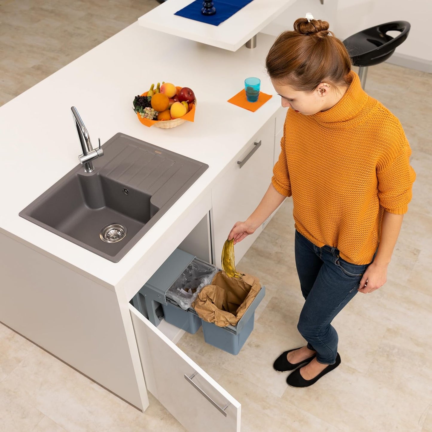Einbaumülleimer Duo, 2x 8 l