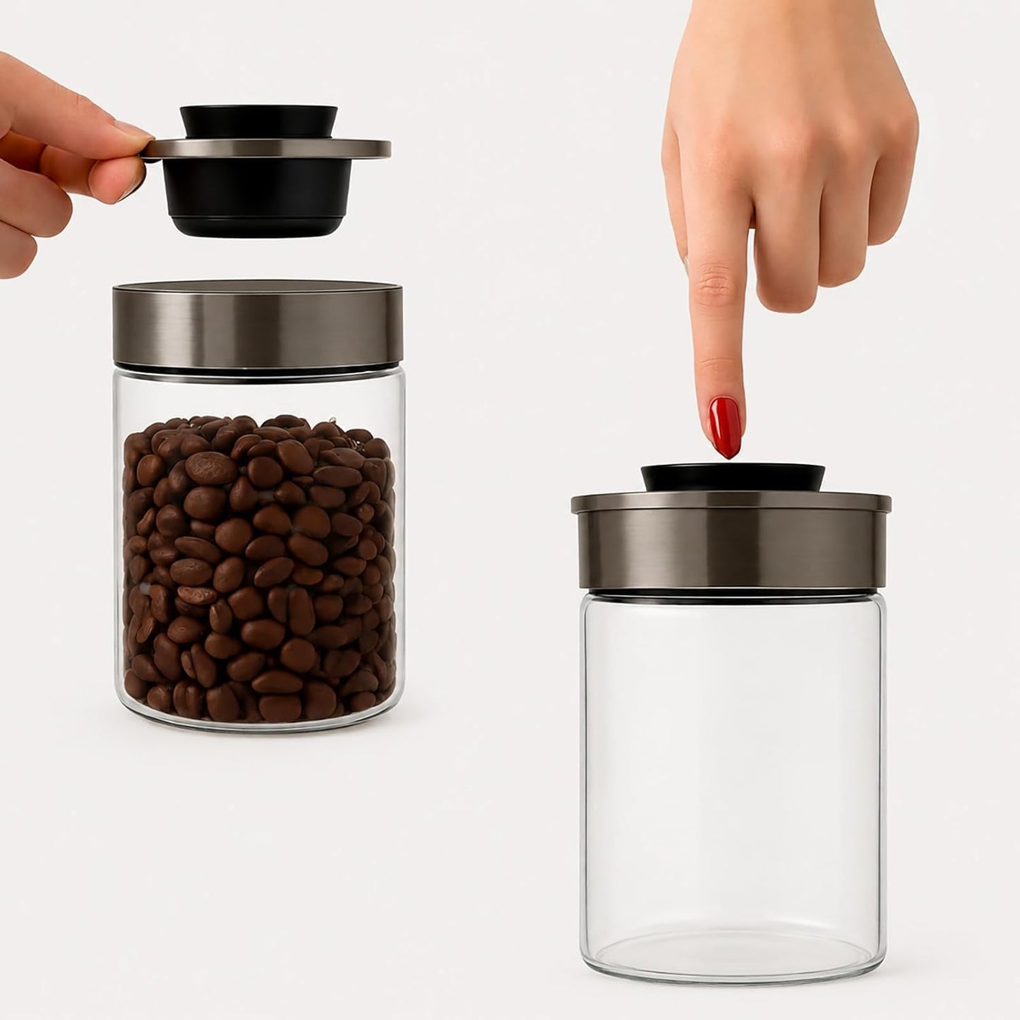 3er-Set Vakuum-Vorratsglas, 1000ml 3 Gläser
