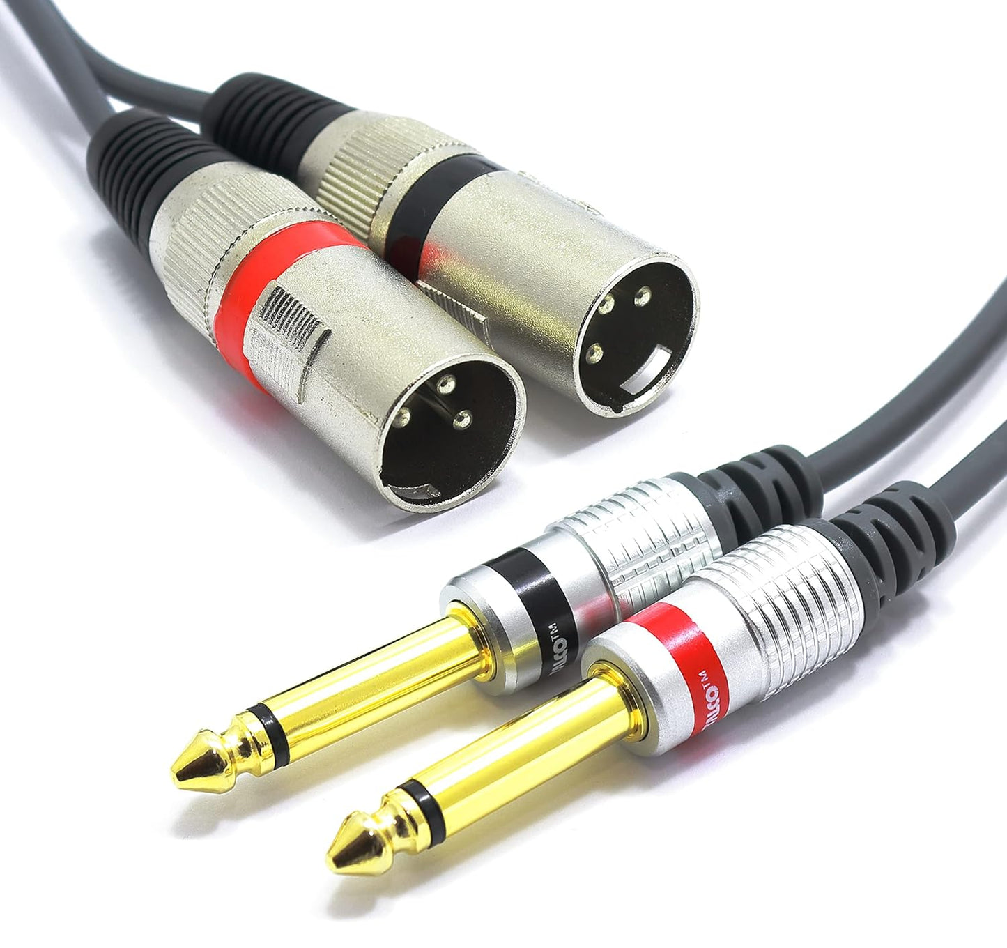 2x XLR auf 2x 6.3mm Klinke Audio Adapterkabel, 2-XLR-M/2-JACK-TS / 3m