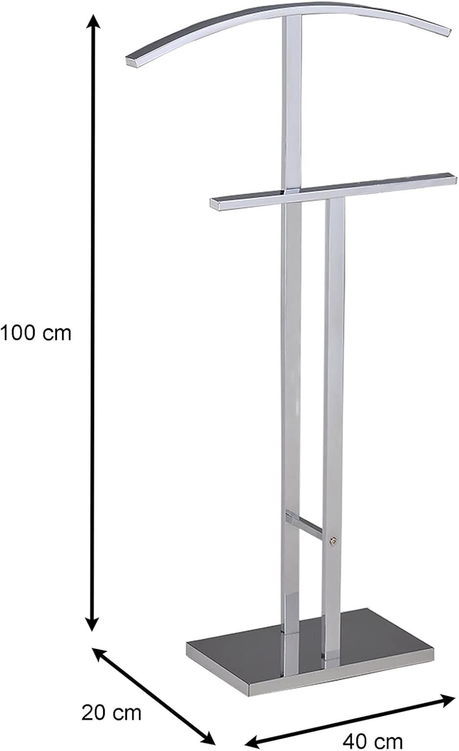 Herrendiener Scott mit Hosen- und Kleiderbügel, Chrom