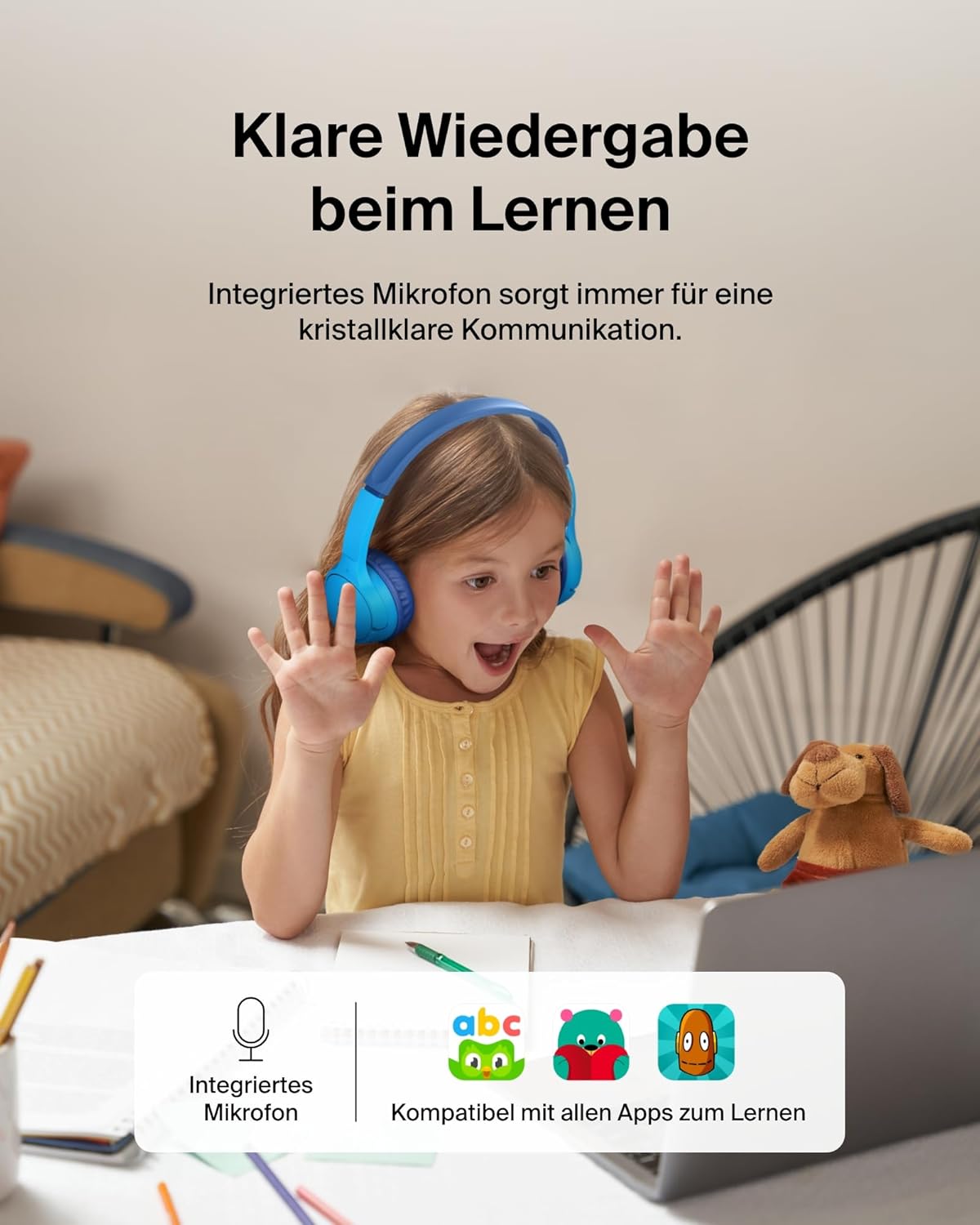 SoundForm Mini Kinderkopfhörer mit Mikrofon, Blau