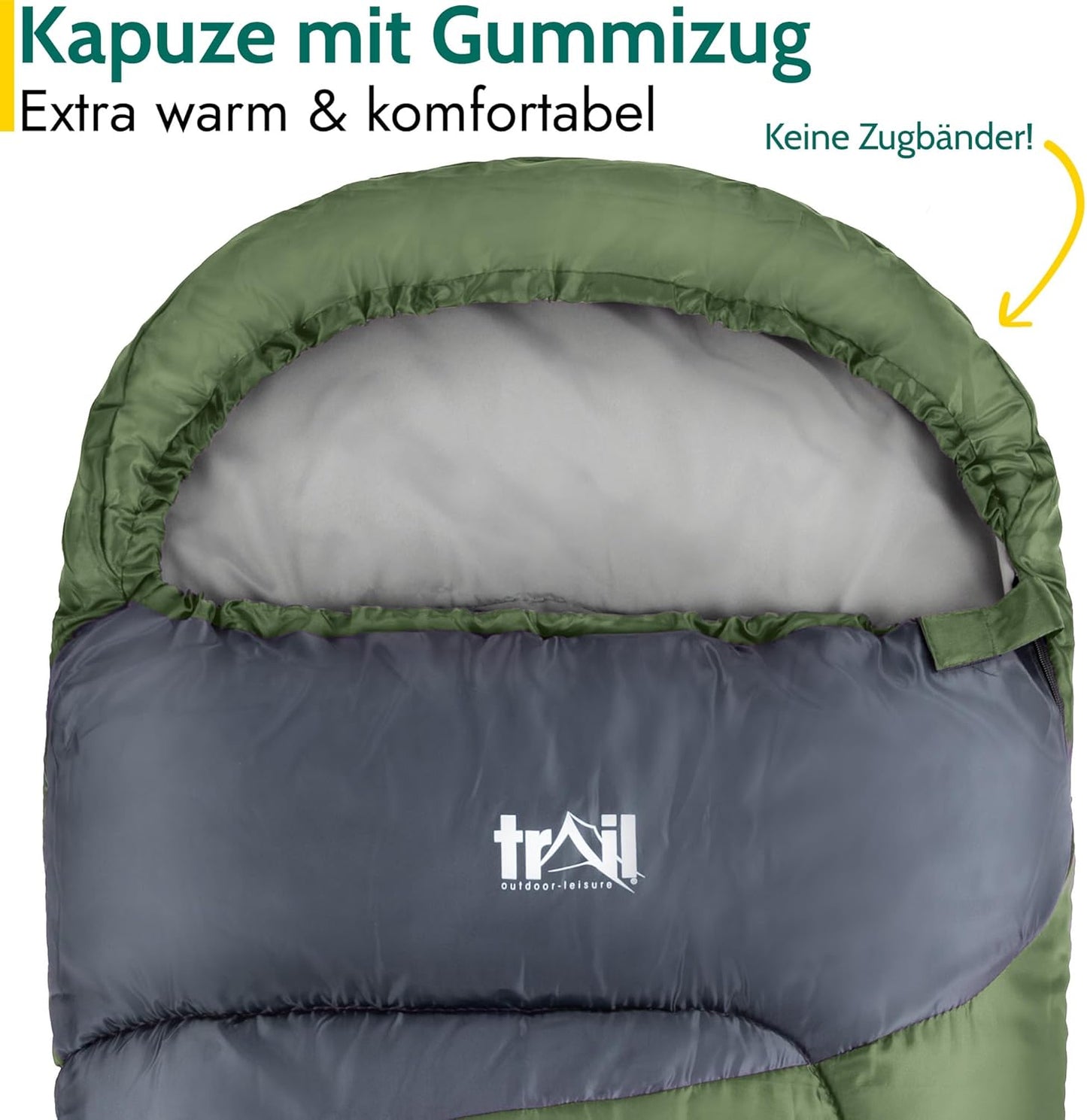 Mumienschlafsack für Kinder, Khaki