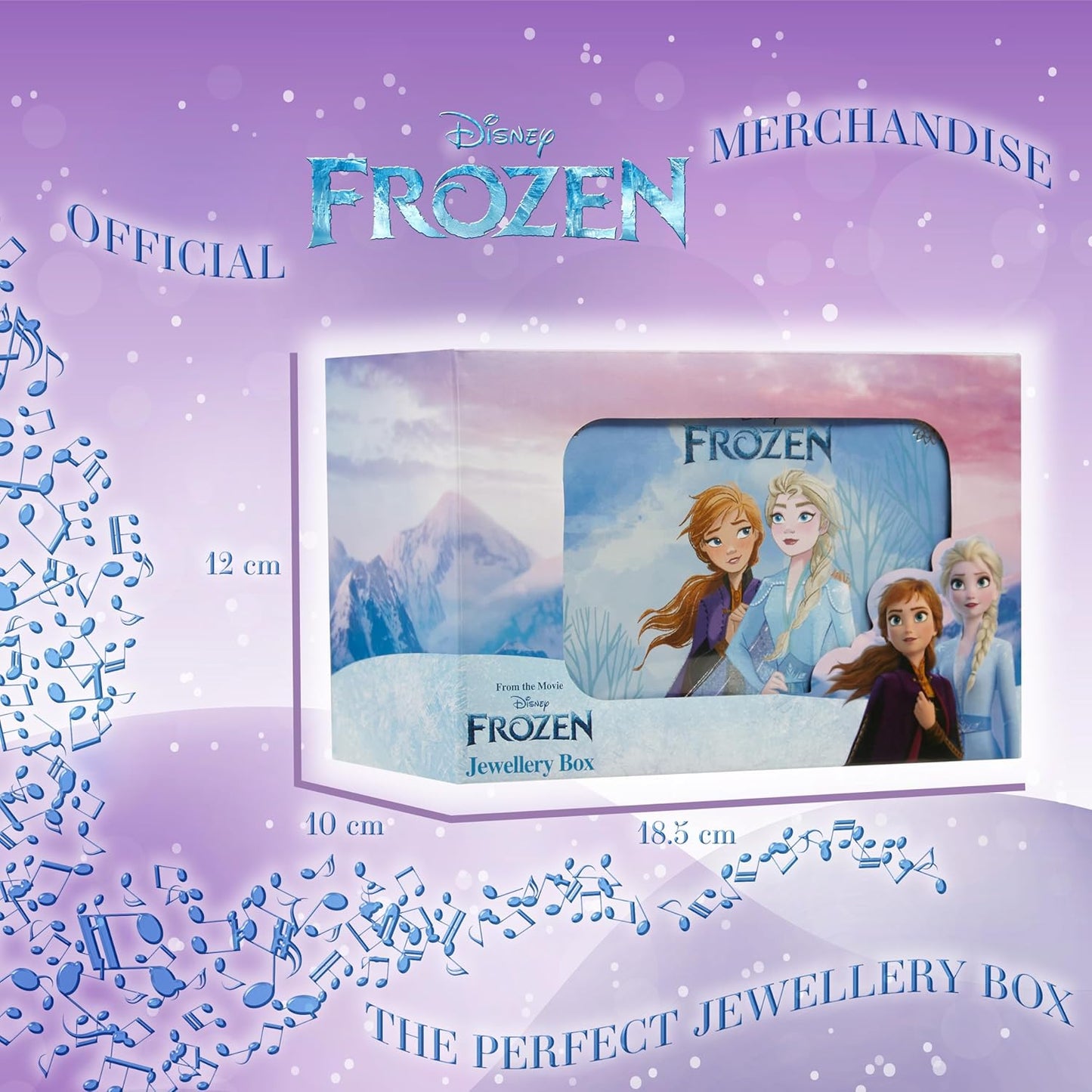 Frozen Musikschmuckkästchen mit Spiegel, Blau Frozen 18.5x12x10cm